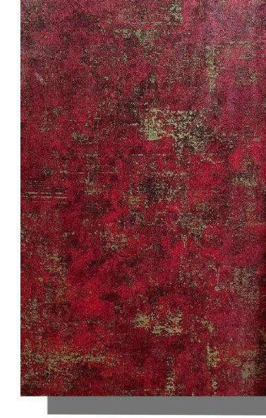 Meridian Velvet Verve Rustic Fabric D14 in Crimson Rust, distressed abstract fabric wash