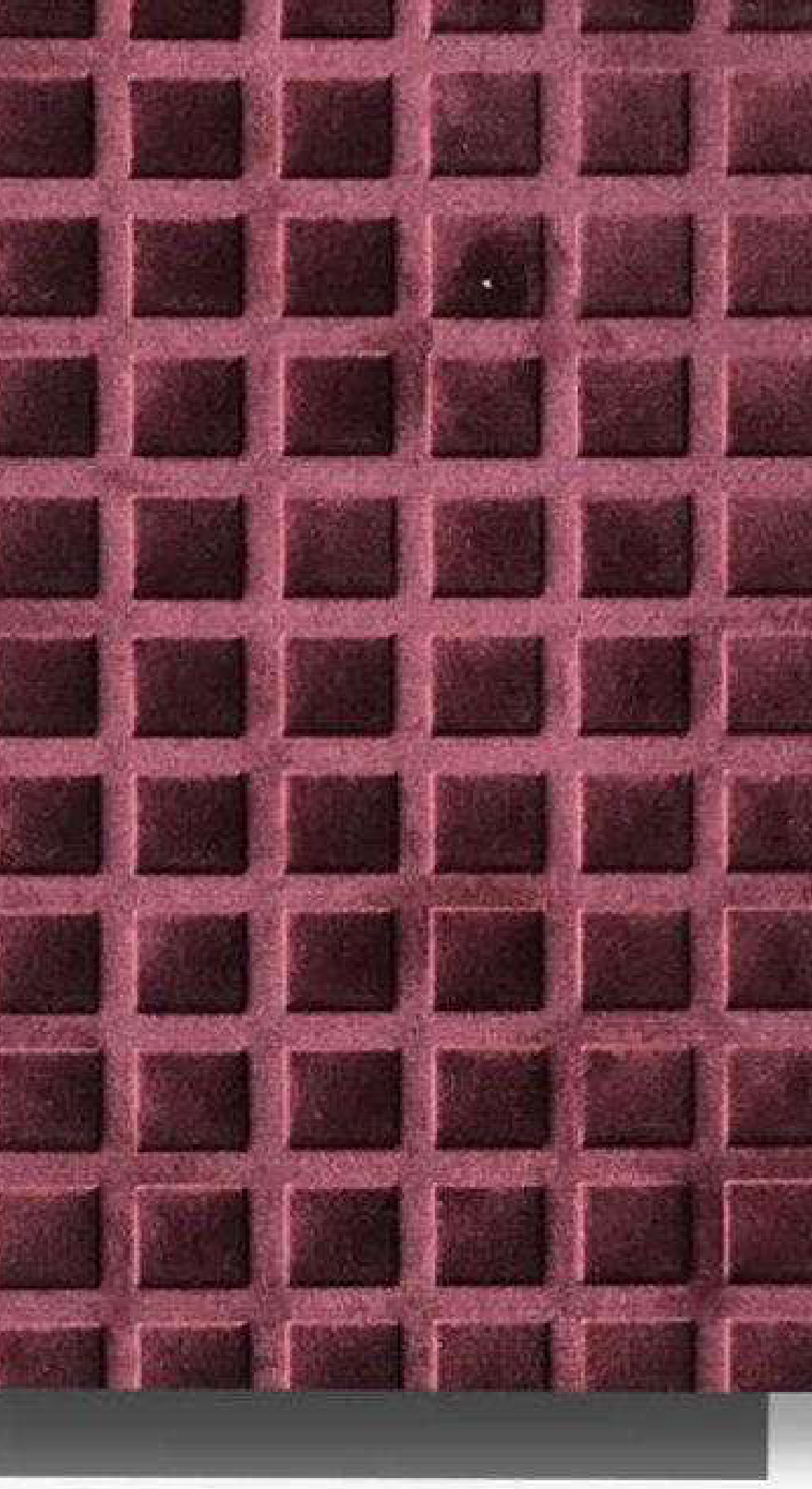 Meridian Velvet Verve Square 32 in Deep Burgundy, deep square coffer grid