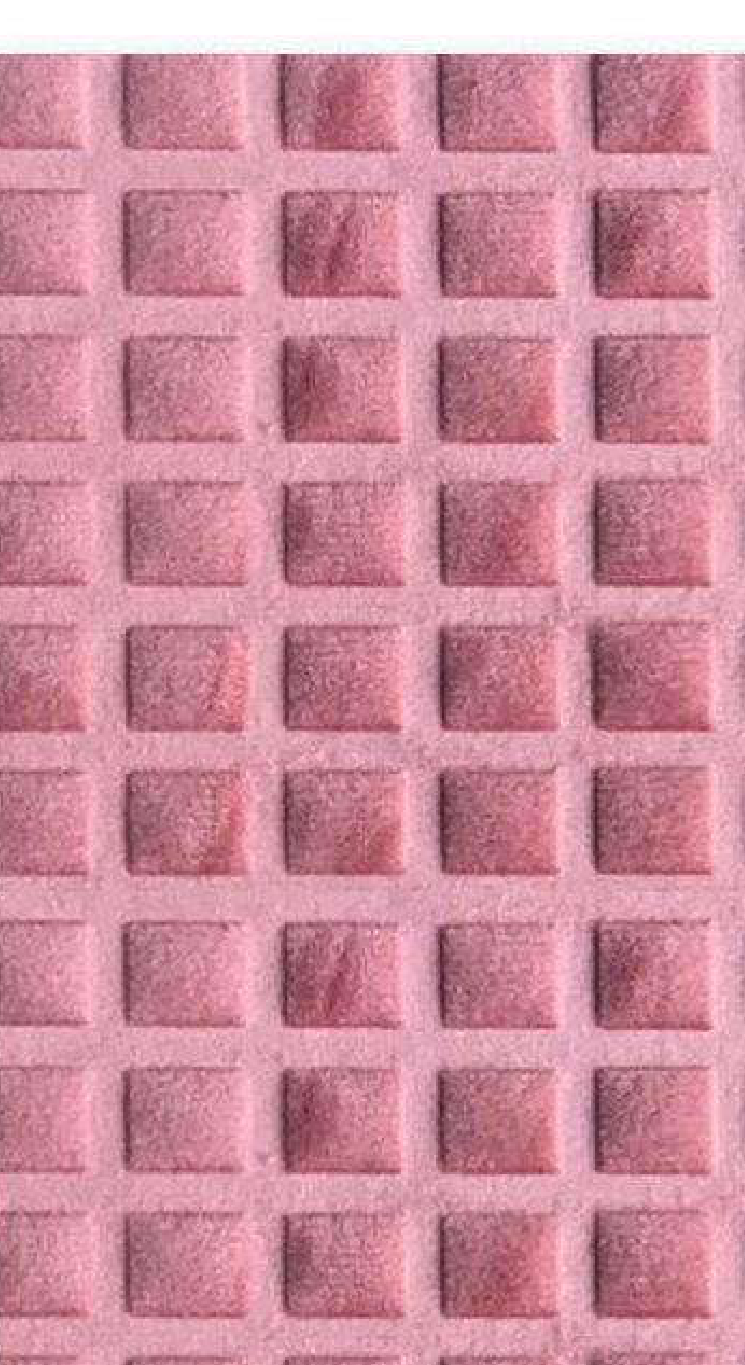 Meridian Velvet Verve Square 33 in Rose Pink, deep square coffer grid
