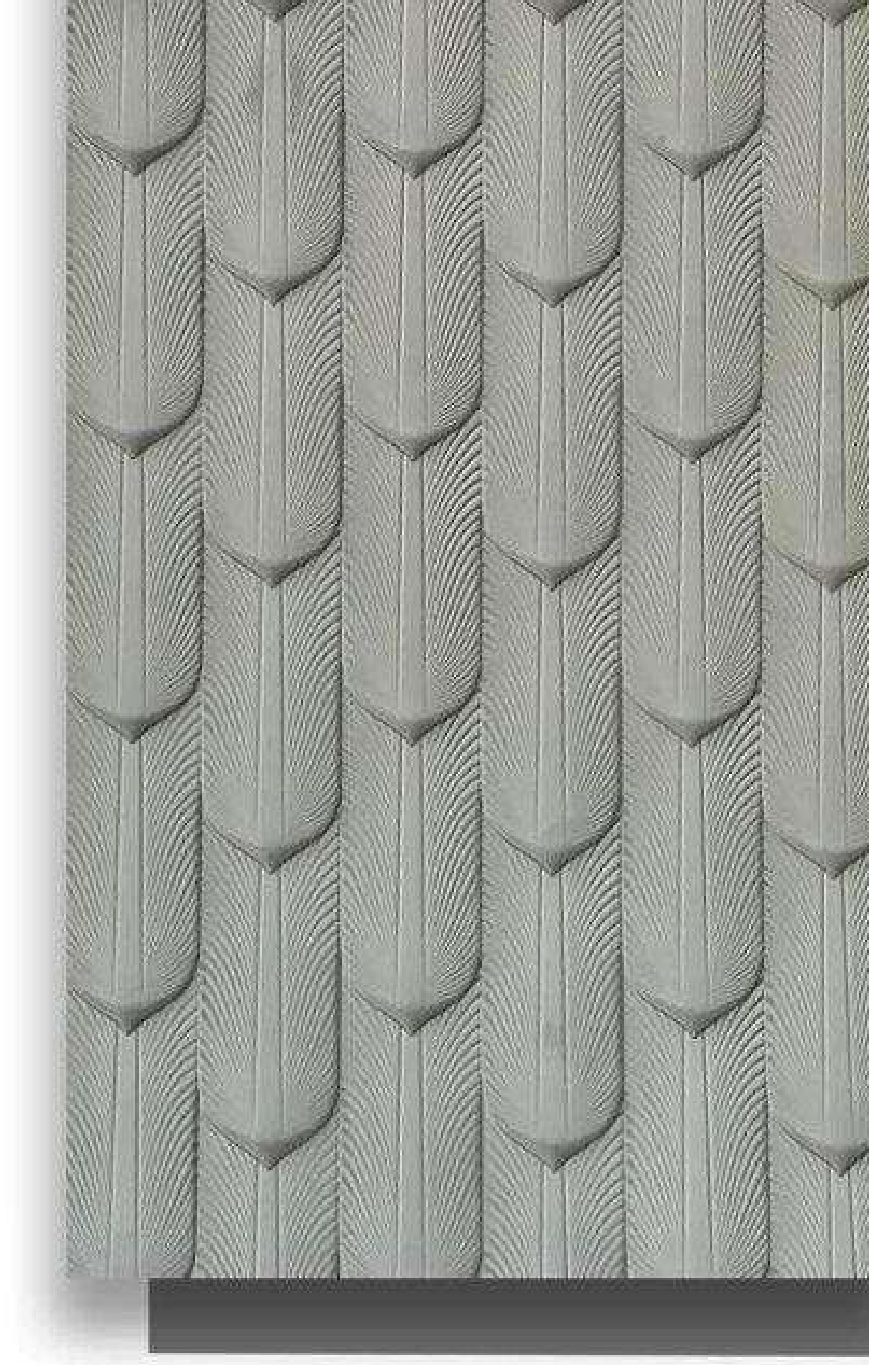 Meridian Velvet Verve Venice 7 in Olive, scalloped fan-scale relief