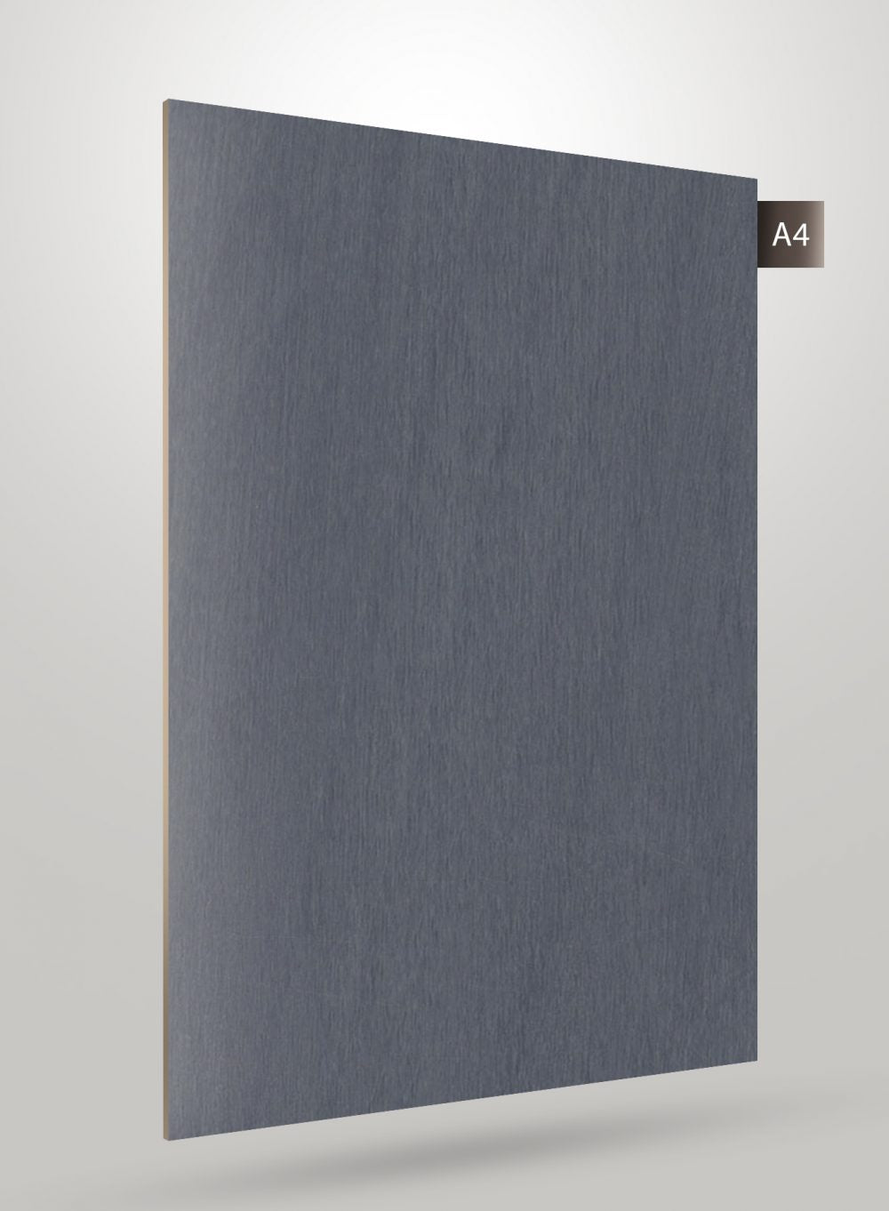 Grey wood grain decorative laminate with matte finish and visible wood texture.