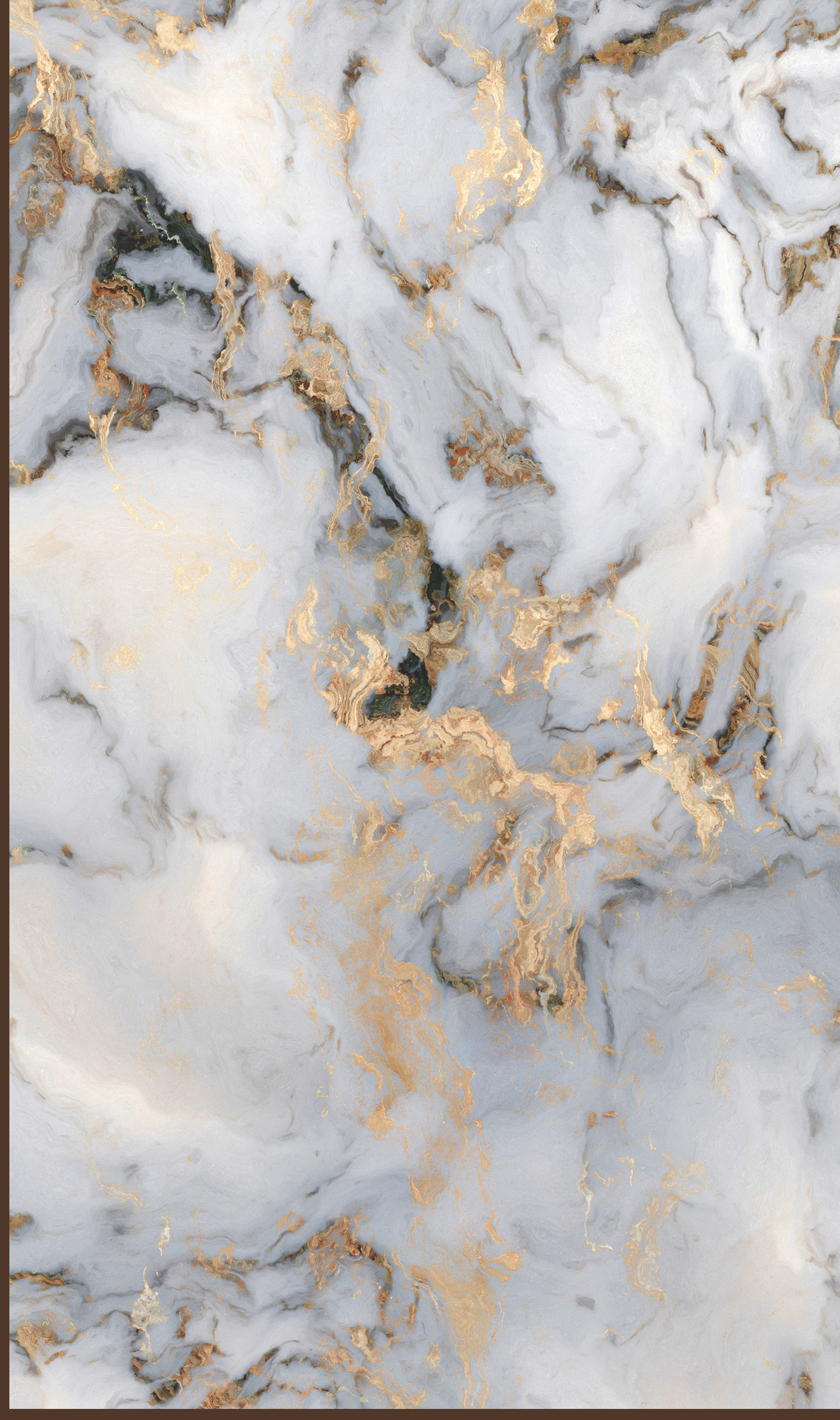 Way To Zero Emerald Gold Marble digital laminate, a dramatic white-grey marble with dark green accents and bold gold veining, in a structured matte finish