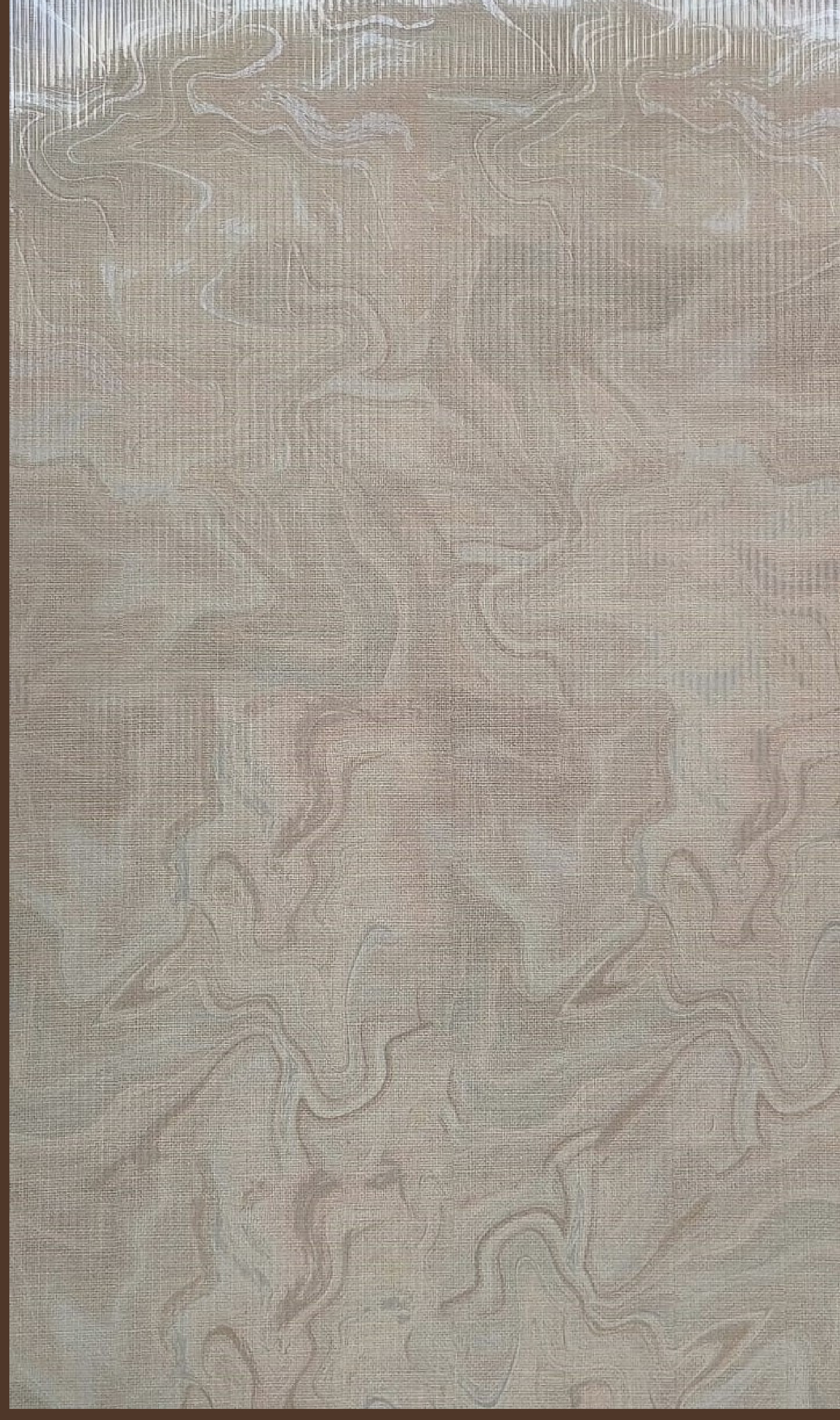 Way To Zero Linen Taupe Marble digital laminate, a taupe-grey marble swirl with a subtle linen-textured matte surface