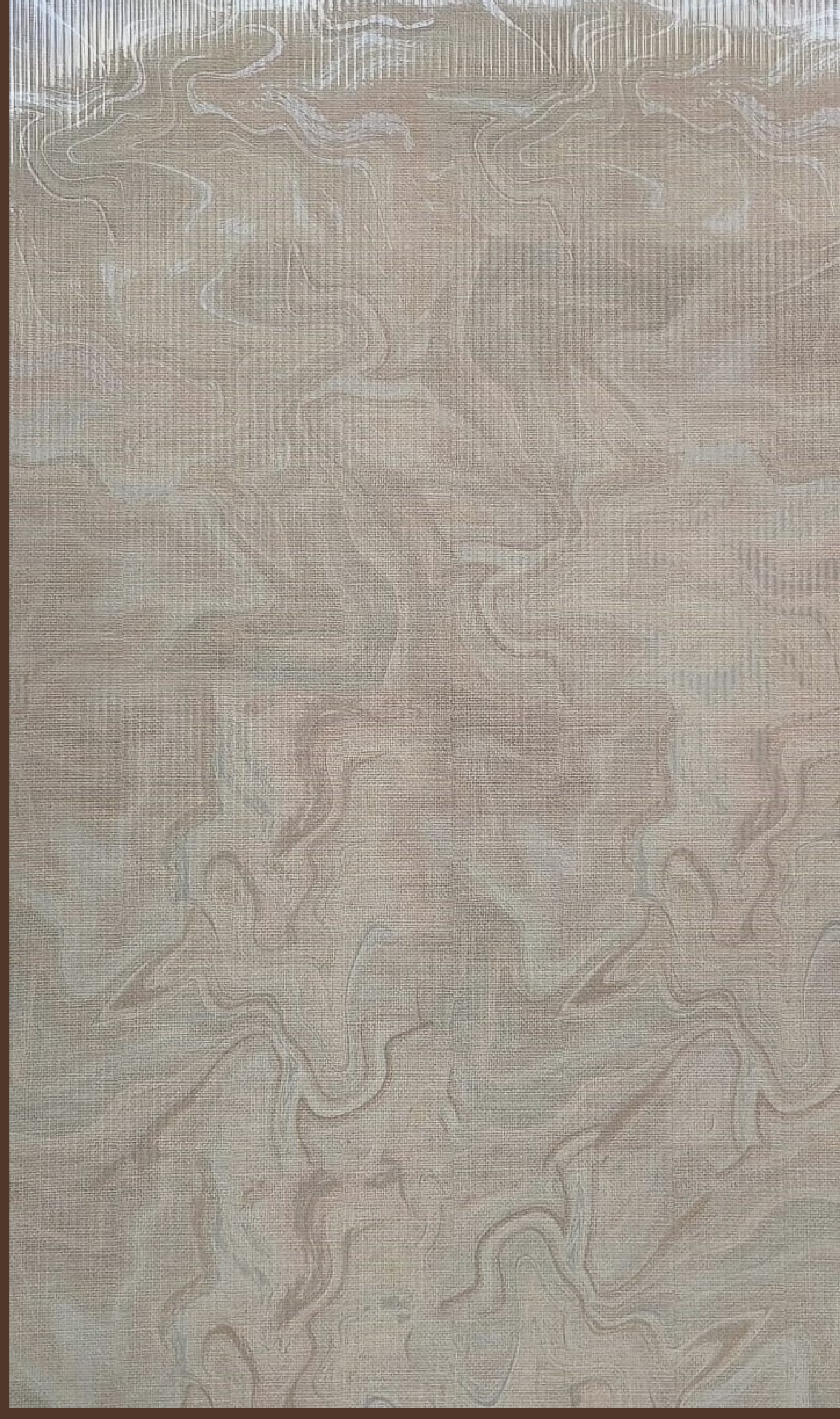 Way To Zero Linen Taupe Marble digital laminate, a taupe-grey marble swirl with a subtle linen-textured matte surface
