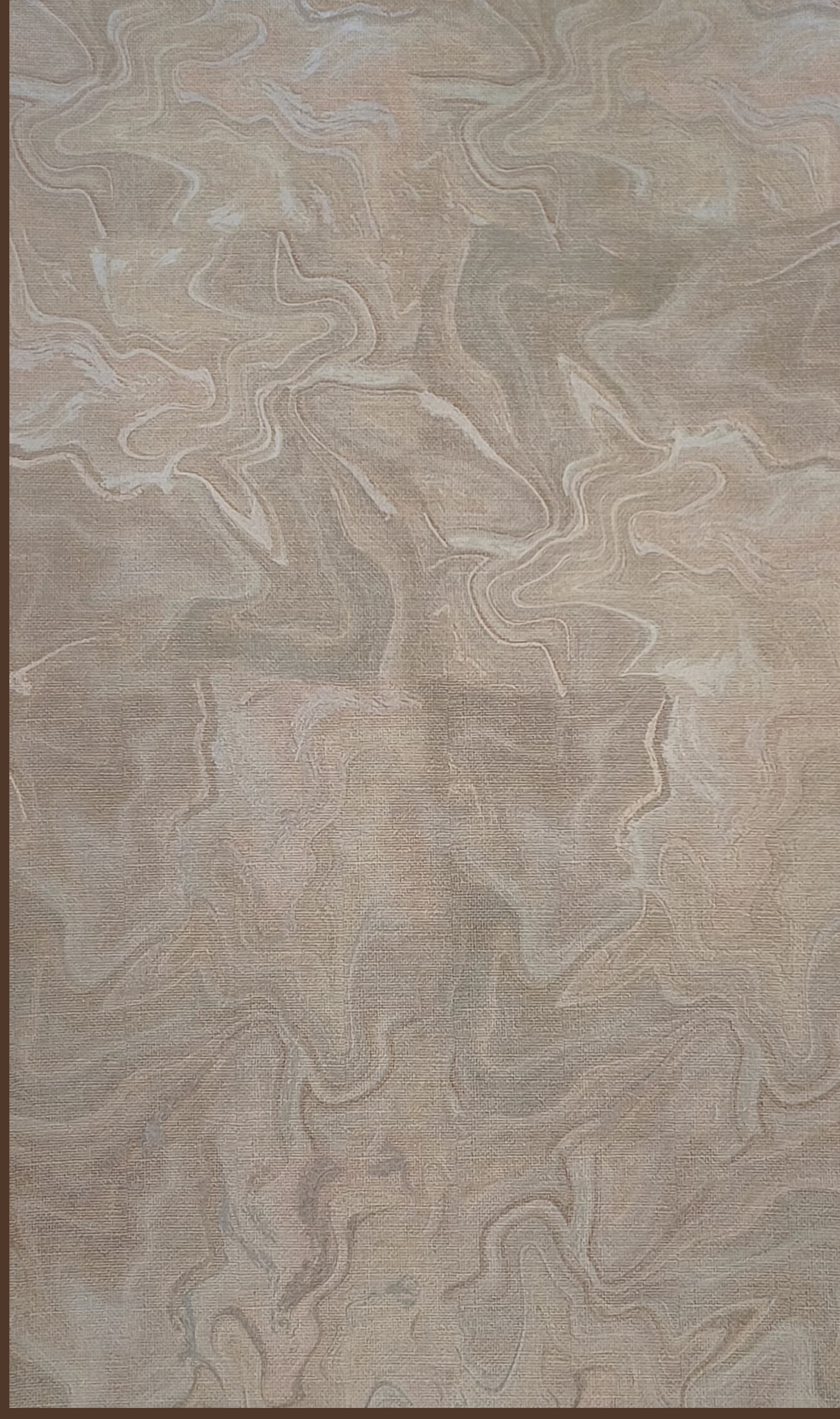 Way To Zero Linen Taupe Marble digital laminate, a taupe-grey marble swirl with a linen-textured structured matte surface