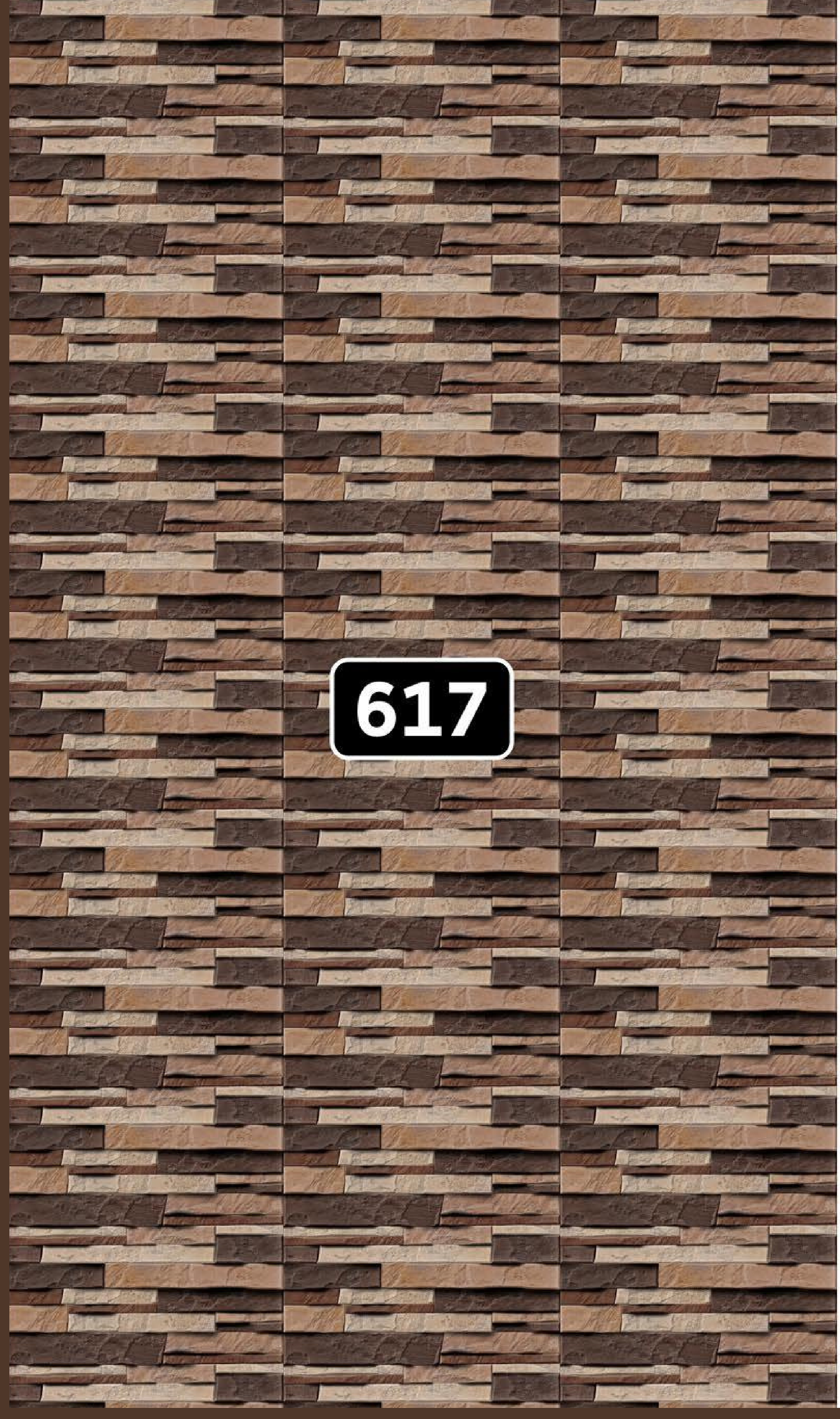 Way To Zero Rustic Ledgestone digital laminate, a brown and tan stacked ledgestone pattern with a dimensional stone-wall look