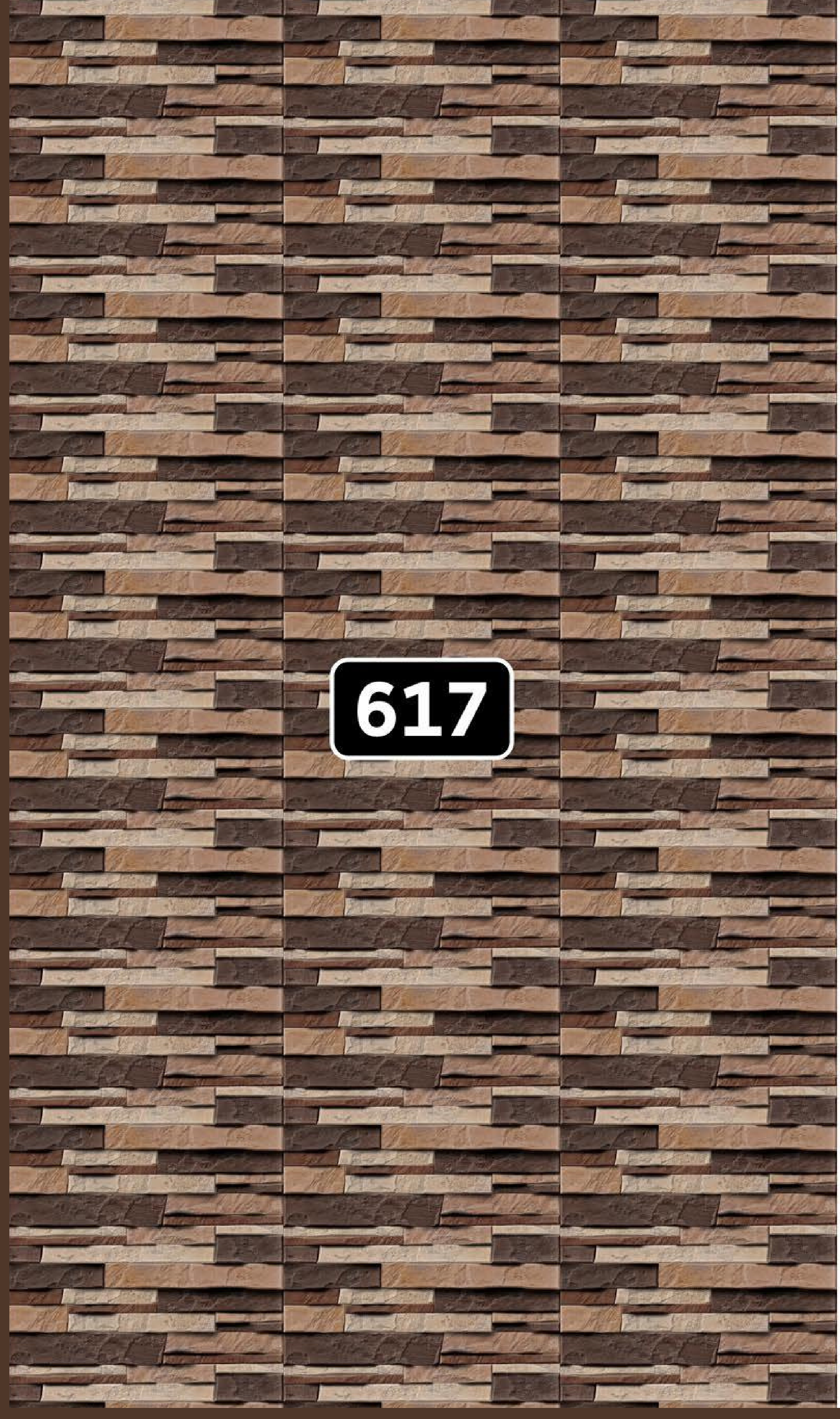 Way To Zero Rustic Ledgestone digital laminate, a brown and tan stacked ledgestone pattern with a dimensional stone-wall look