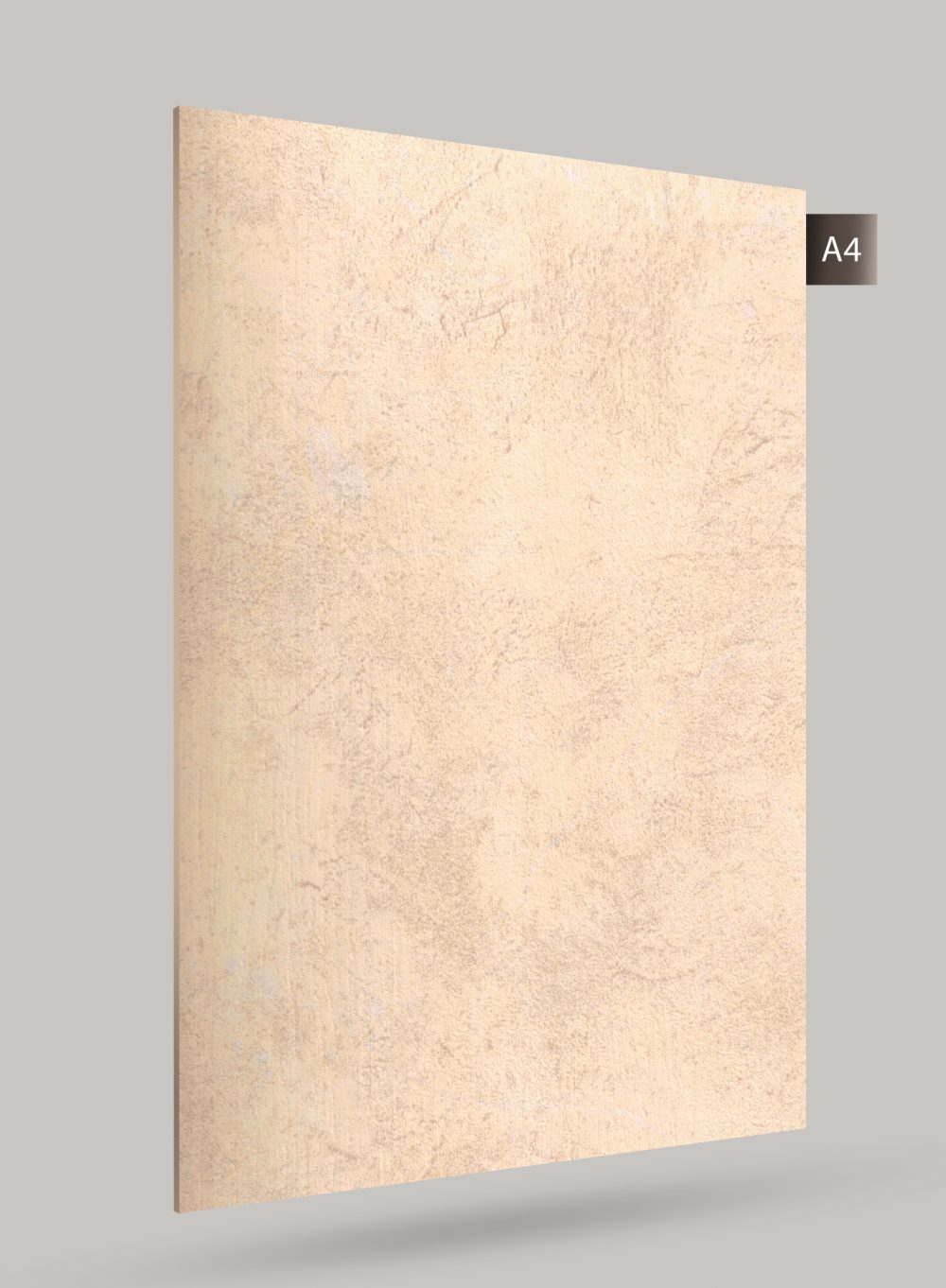 Beige matte stone laminate with textured finish and subtle pattern, displaying a realistic stone appearance on a flat