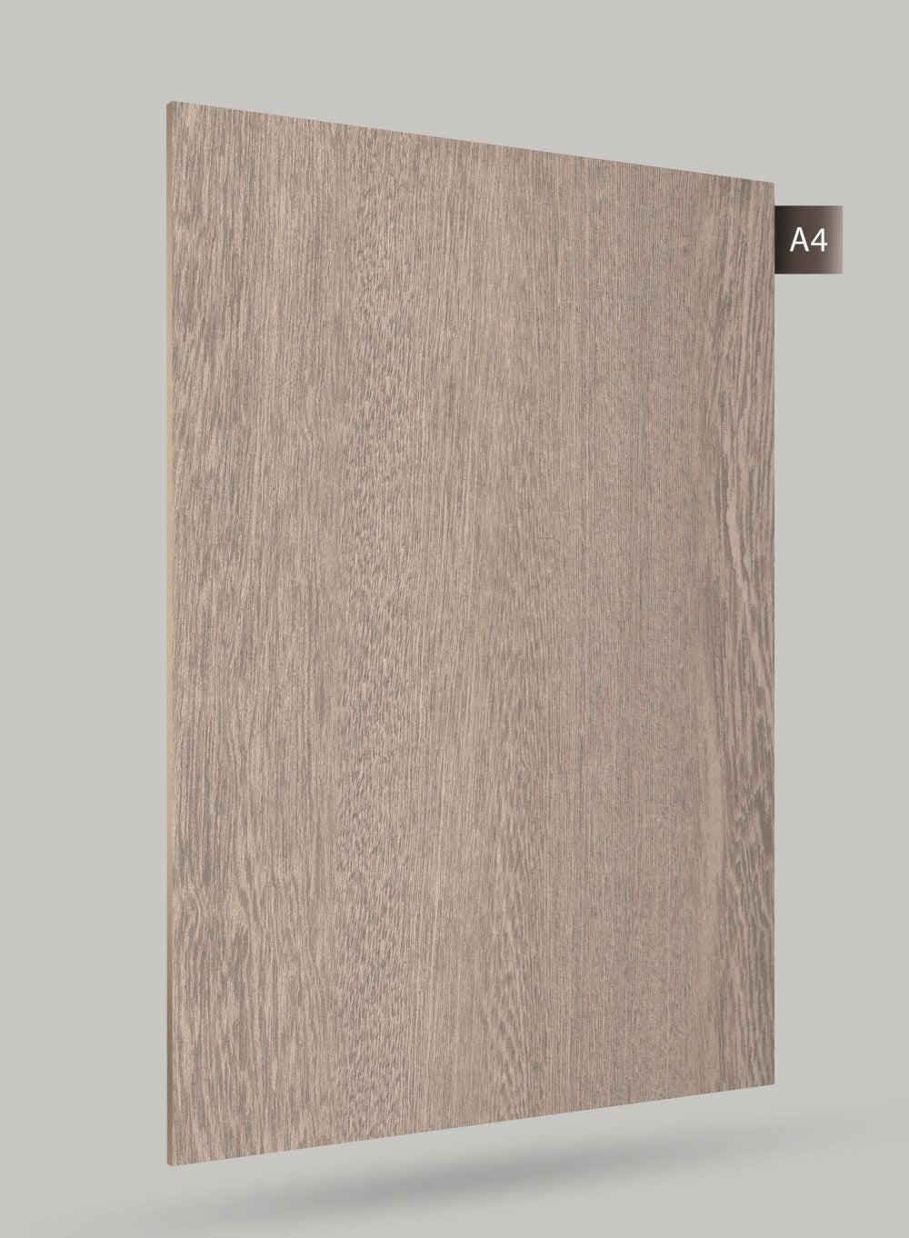 Wood grain laminate with matte finish and light brown color, showing wood texture and grain pattern.