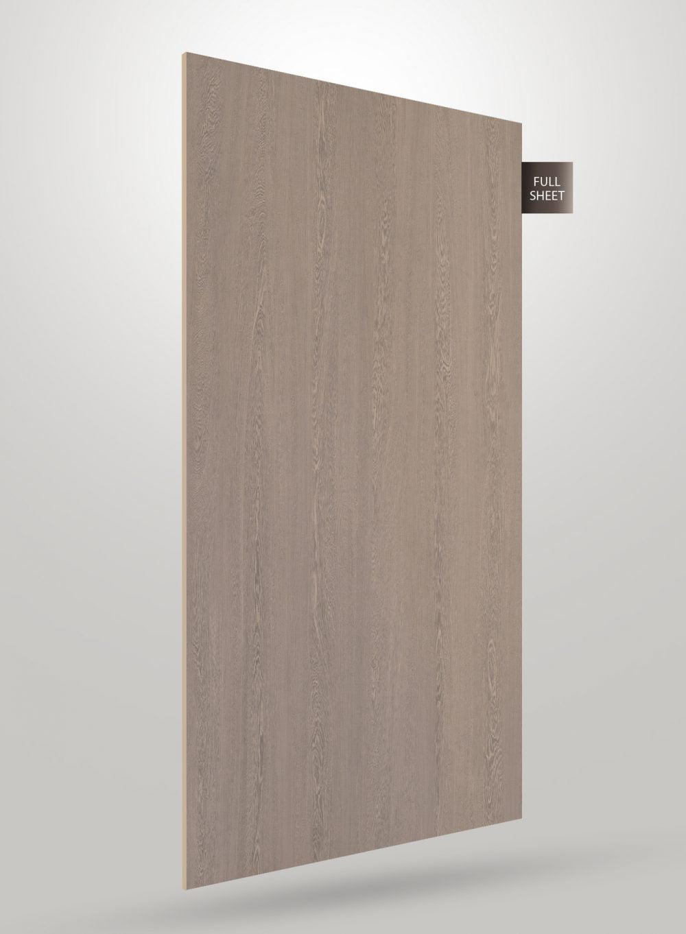 Wood grain laminate sheet with matte finish and vertical wood pattern, labeled full sheet.