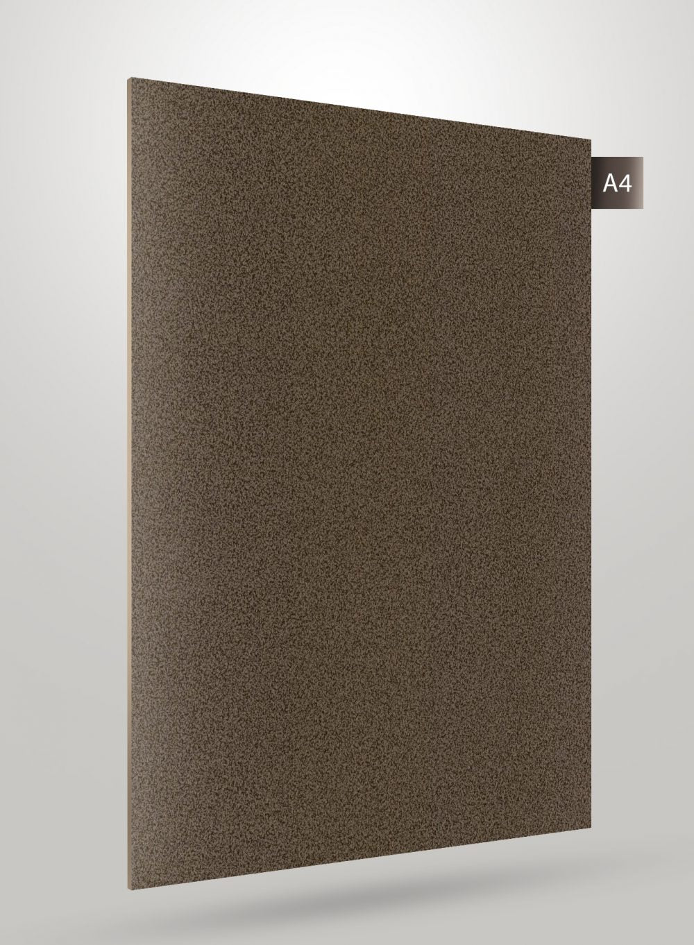 Grey leather laminate with matte finish and textured surface, displaying a subtle pattern and grain.