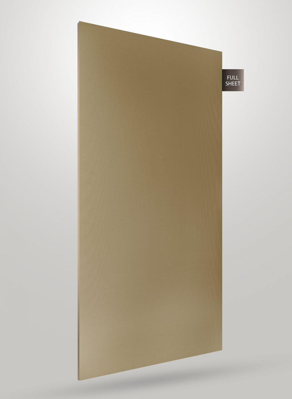 Brown matte laminate sheet with subtle texture and geometric design visible on close inspection, shown as full sheet.
