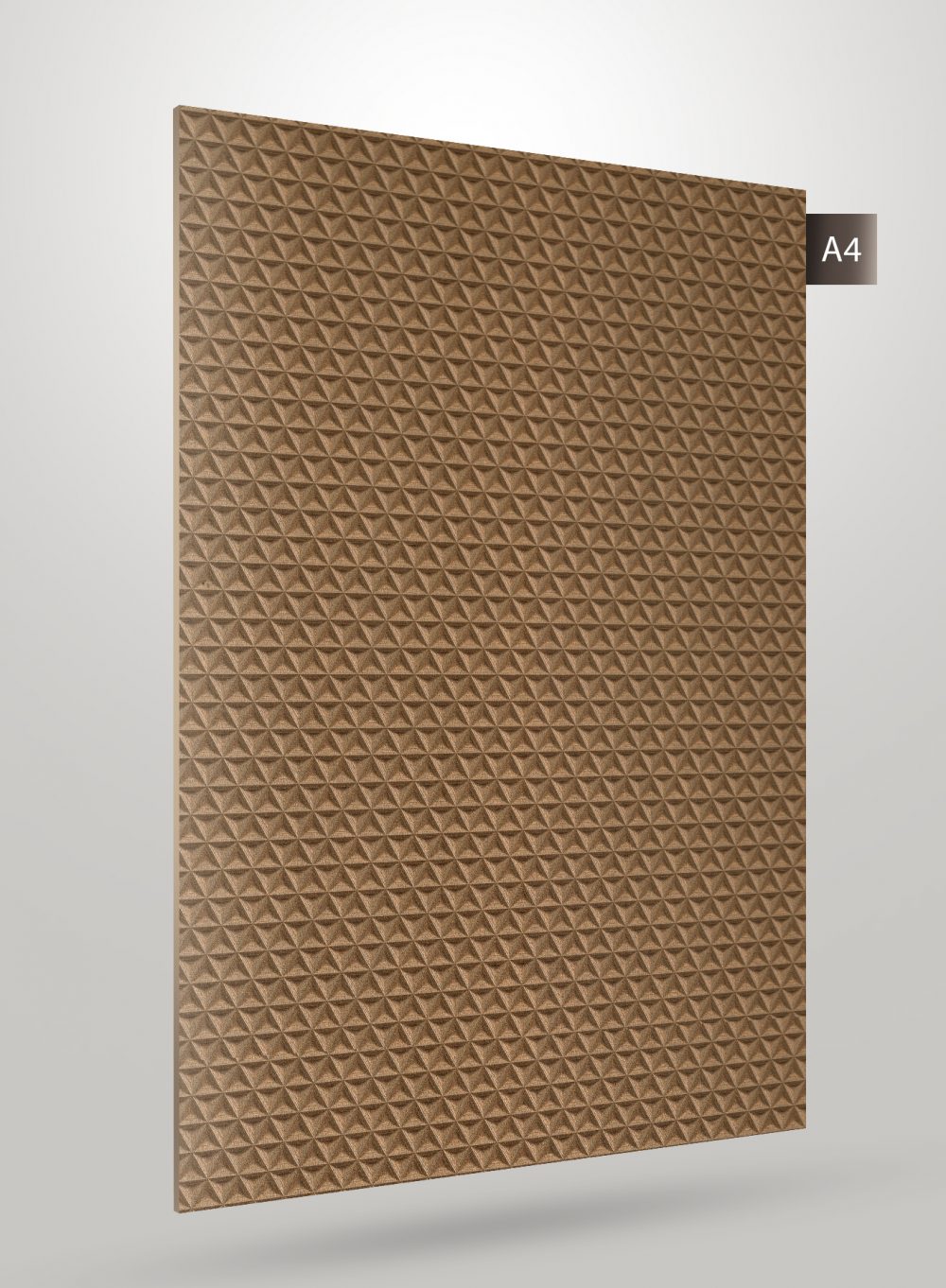 Brown matte laminate with textured diamond pattern and embossed design, decorative laminate sheet.