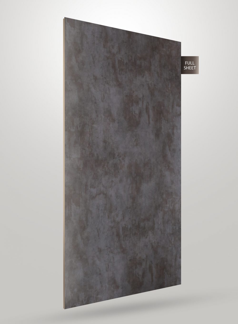 Matte grey solid colour laminate with textured finish and subtle mottling effect on full sheet display.
