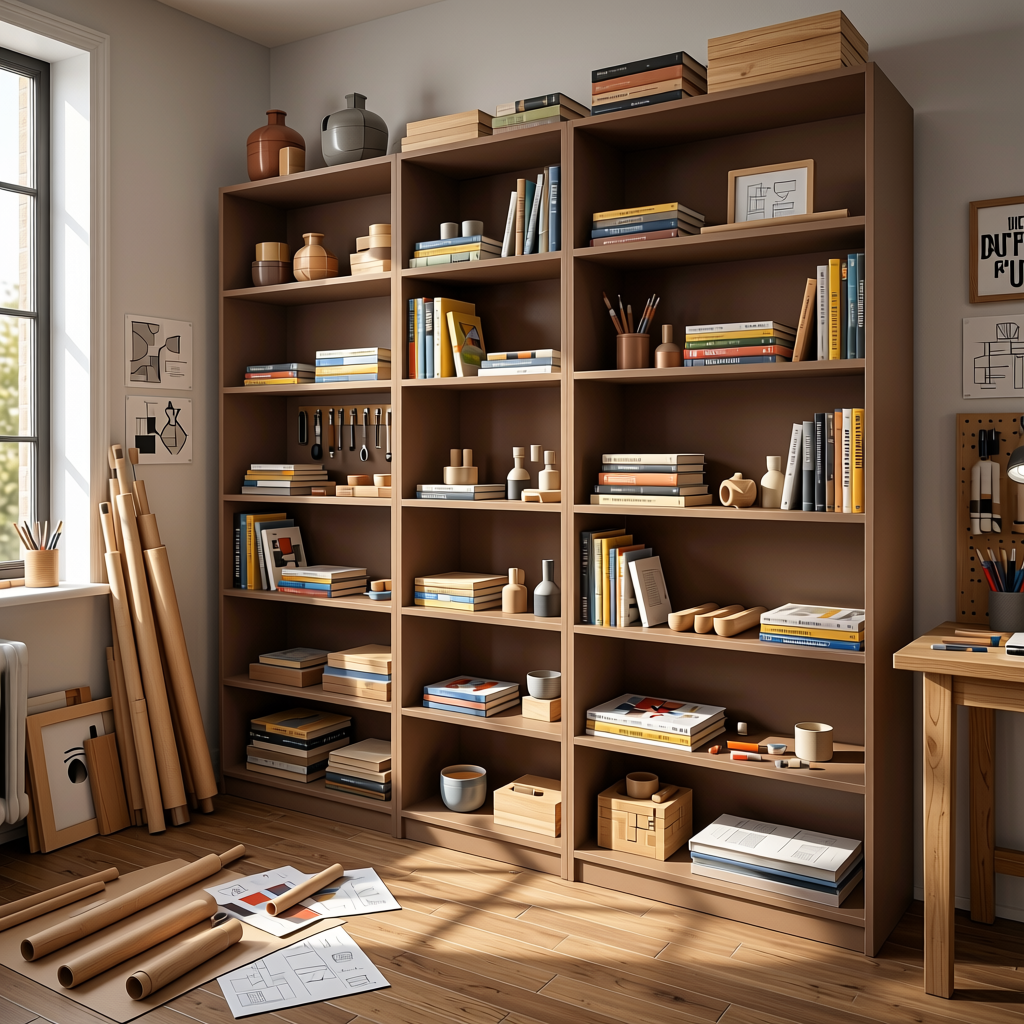 Brown Paper Plain Laminate 8x4 ft Matte 0.8 mm - 54734 A — application view in a craft room