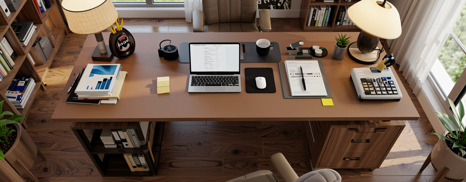 Brown Paper Plain Laminate 8x4 ft Texture 0.8 mm - 5902 SF — application view in a home office