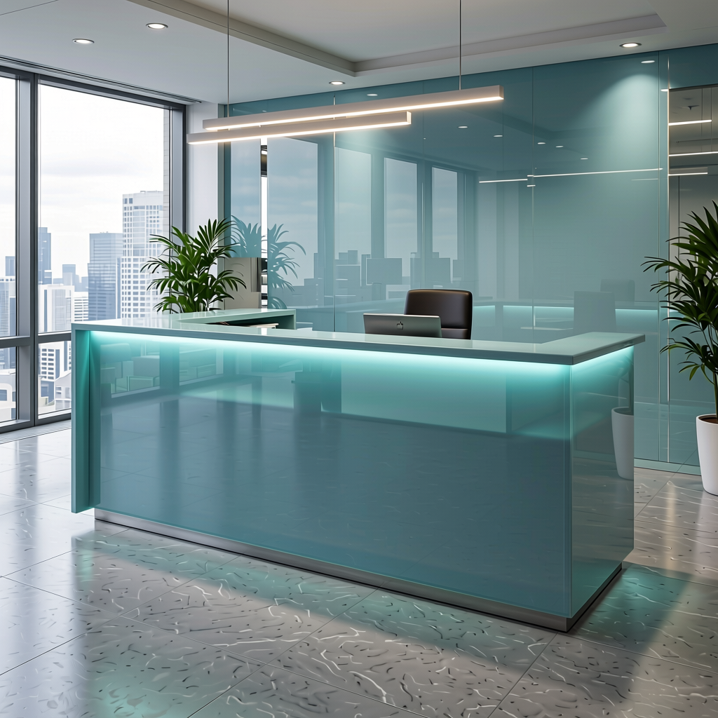 Acroglass 4328 Plain Colors Wall Panel 8*4 ft High Gloss 1.0 mm - ACR-4328 — application view in a contemporary office