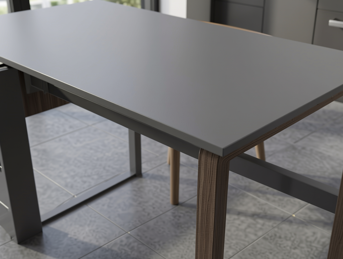 Gothic Grey Plain Laminate 8x4 ft Texture 1 mm - CF 668 — application view in a study