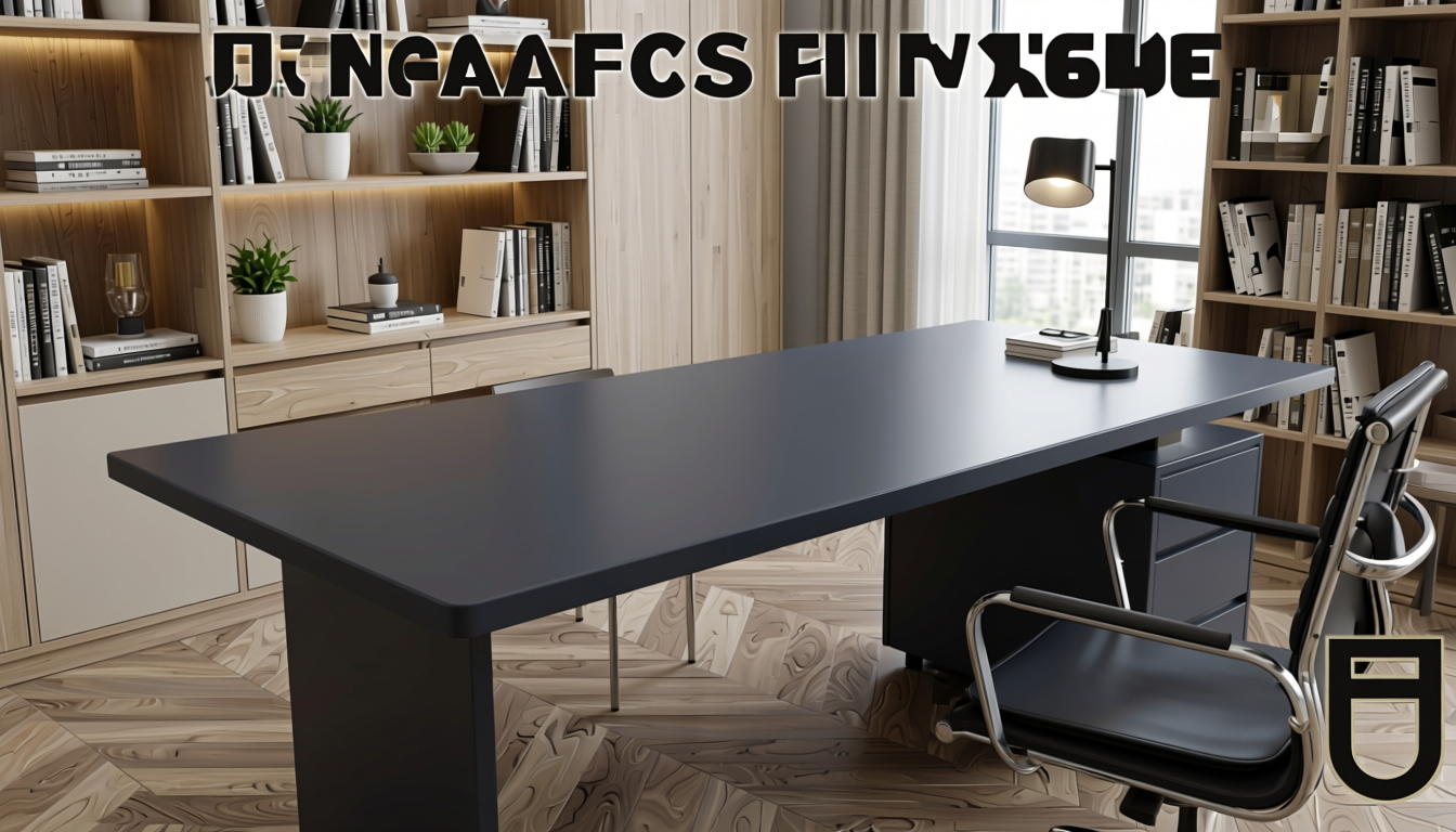 Charcoal Plain Laminate 8x4 ft Glossy 1 mm - 652 DG — application view in a modern study