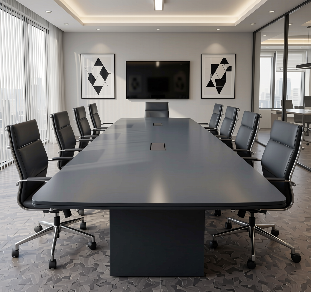 Smoke Grey Plain Laminate 8x4 ft High Gloss 0.9 mm - 531 SG — application view in a office
