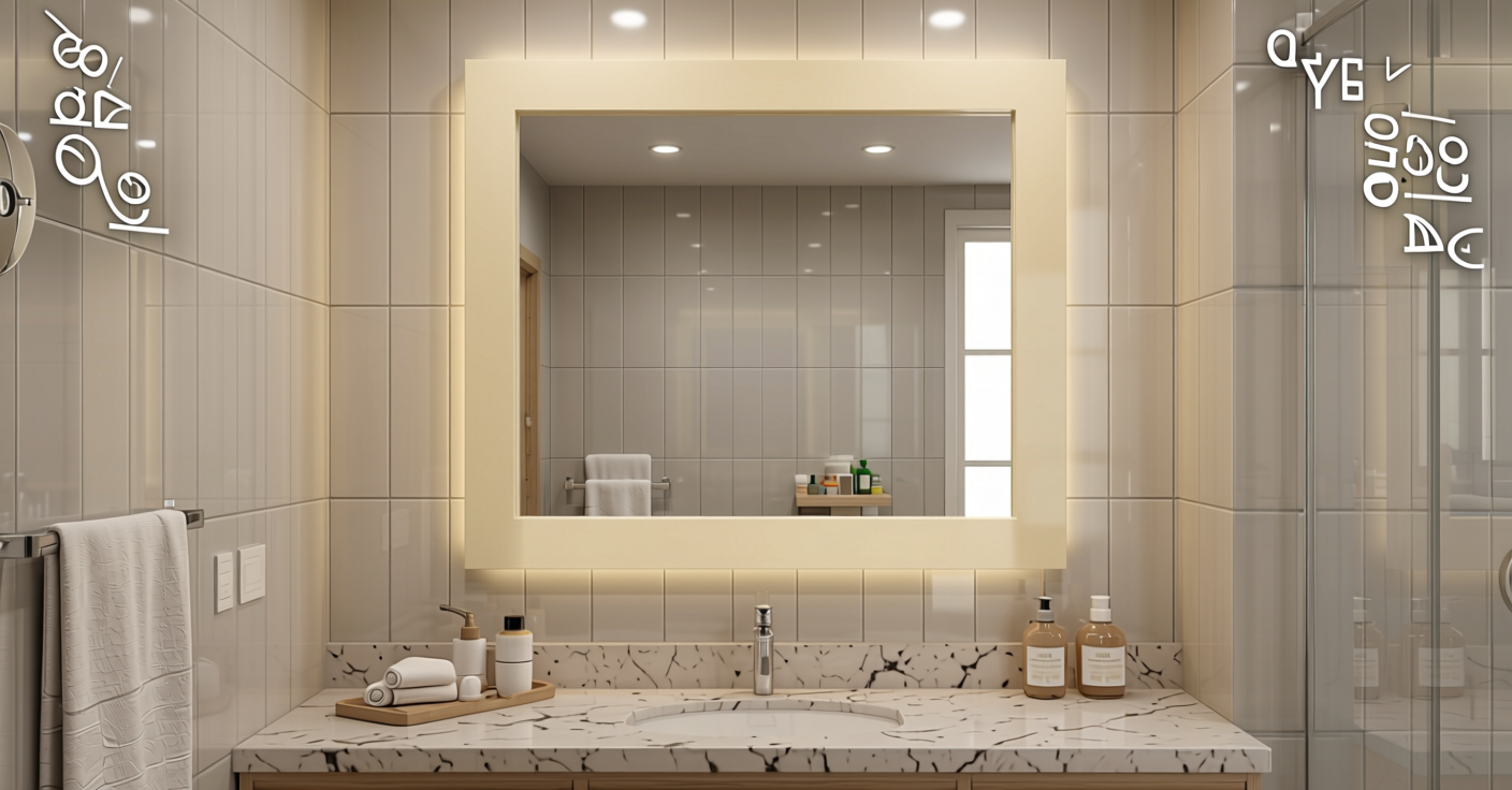 Ivory Plain Laminate 8x4 ft Glossy 1 mm - 612 DG — application view in a spa-like bathroom
