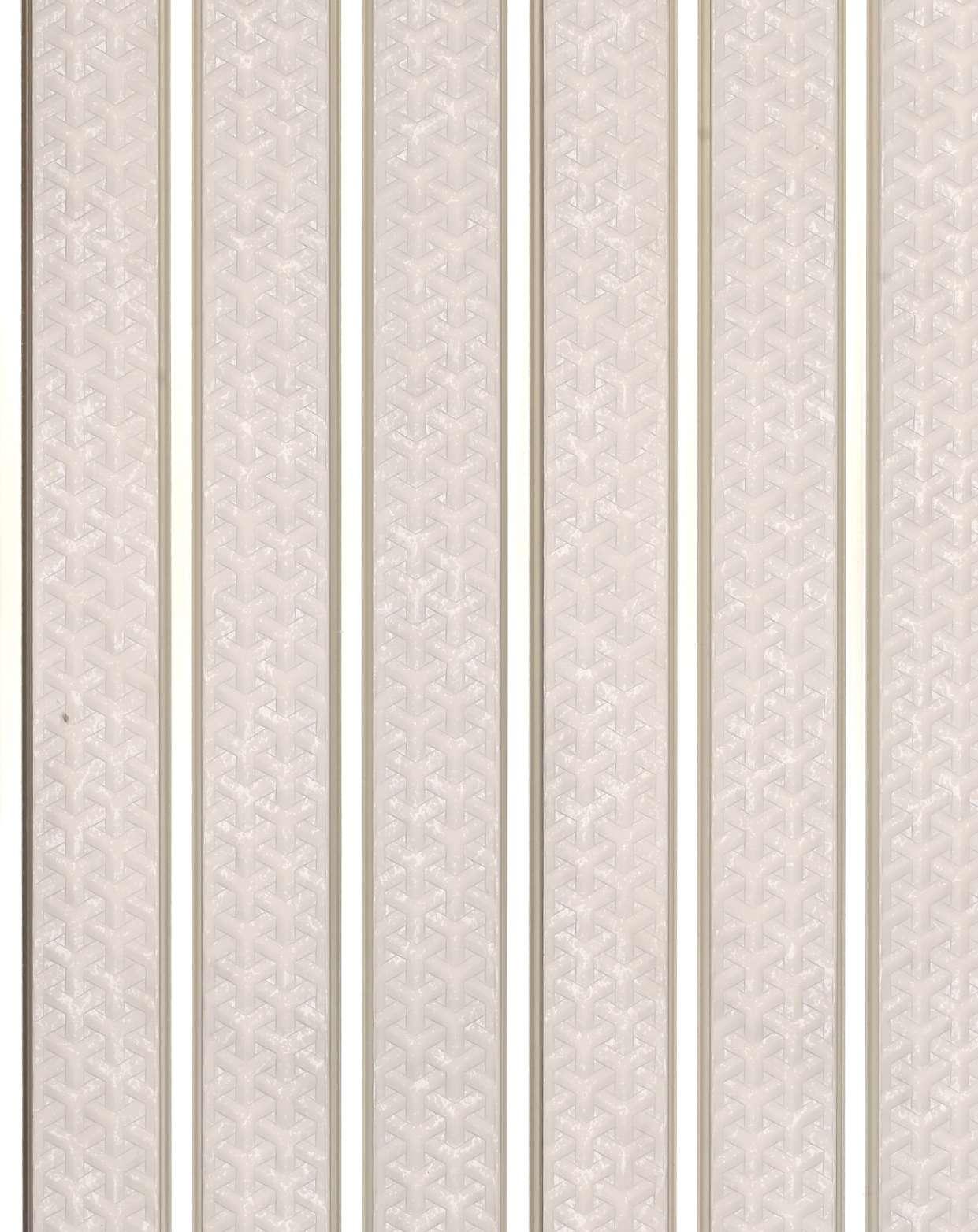 Next Level Louvers Armani White Strap Pattern Wall Panel Louvers 8x0.40 ft White 948889