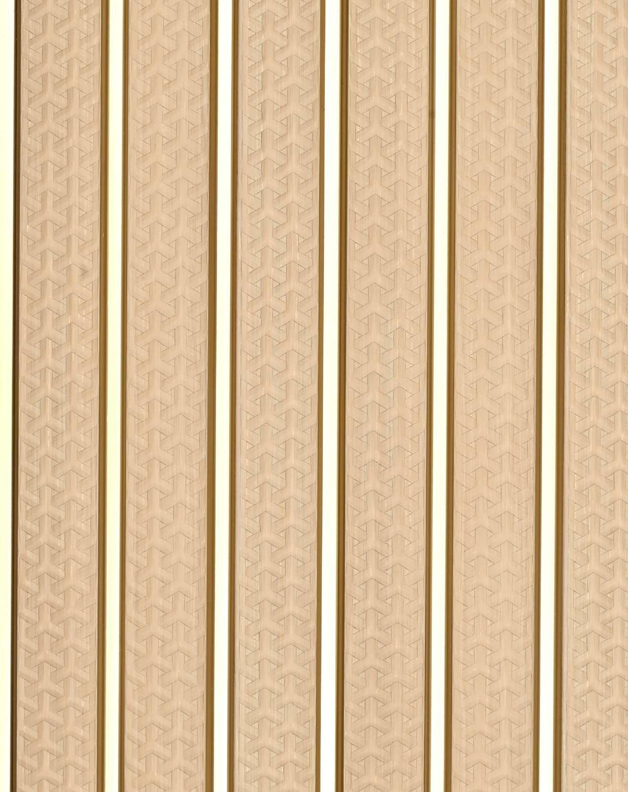 Next Level Louvers Armani Beige Strap Pattern Louver Panel Louvers 8x0.40 ft Beige 958881