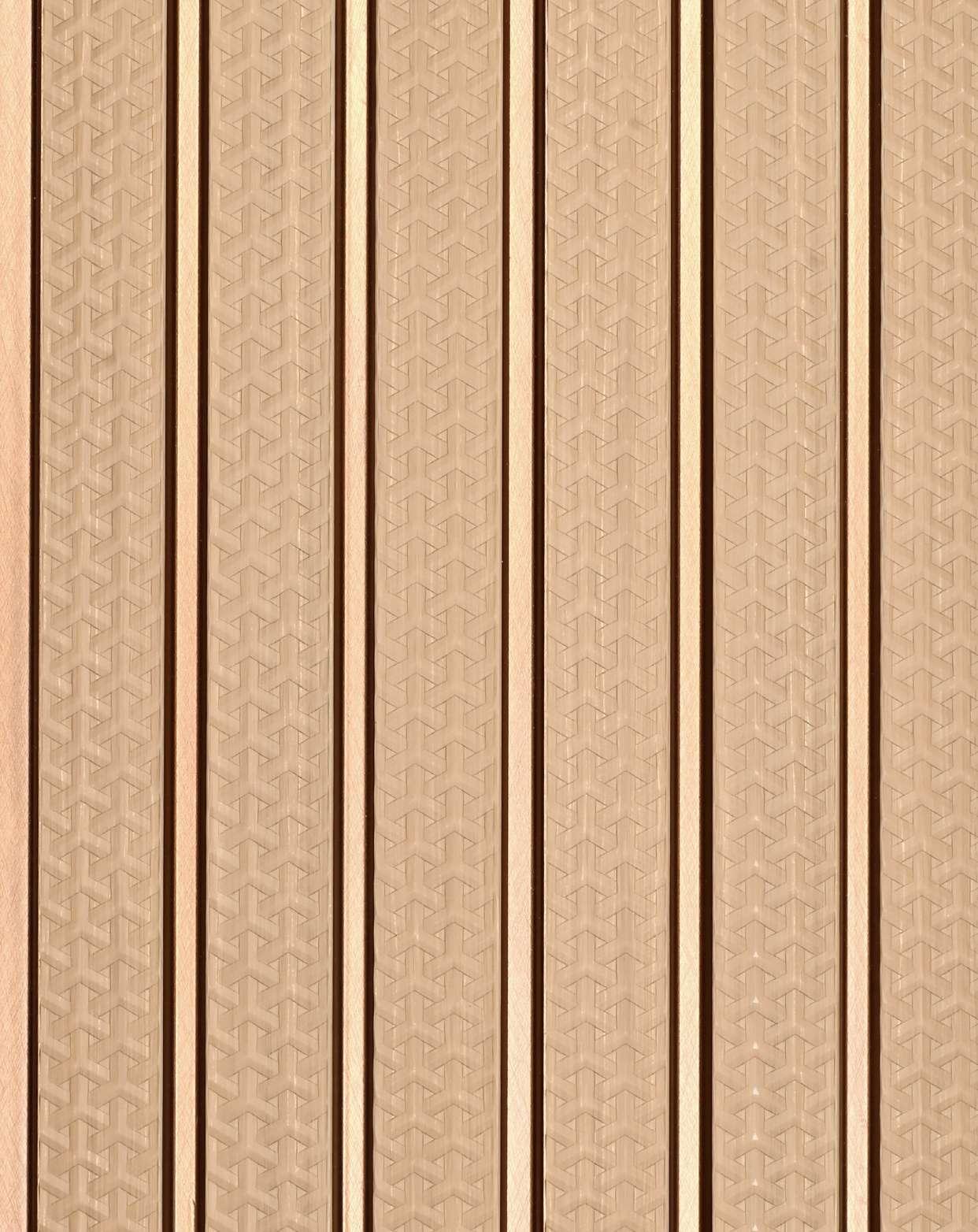 Next Level Louvers Armani Beige Strap Pattern Louver Panel Louvers 8x0.40 ft Beige 958882