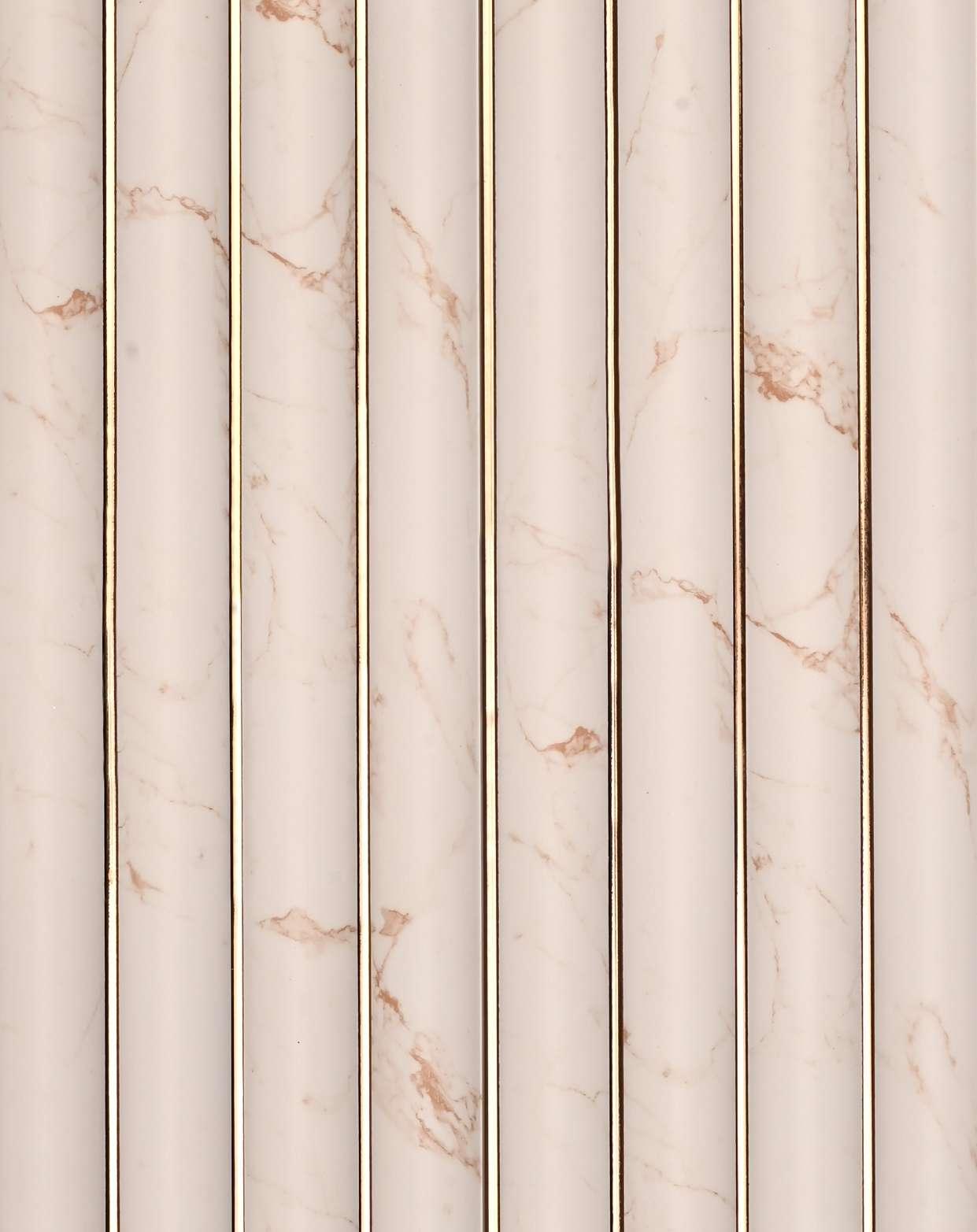 Next Level Louvers Armani Metallic Beige Louver Panel Louvers 8x0.40 ft Beige 978889