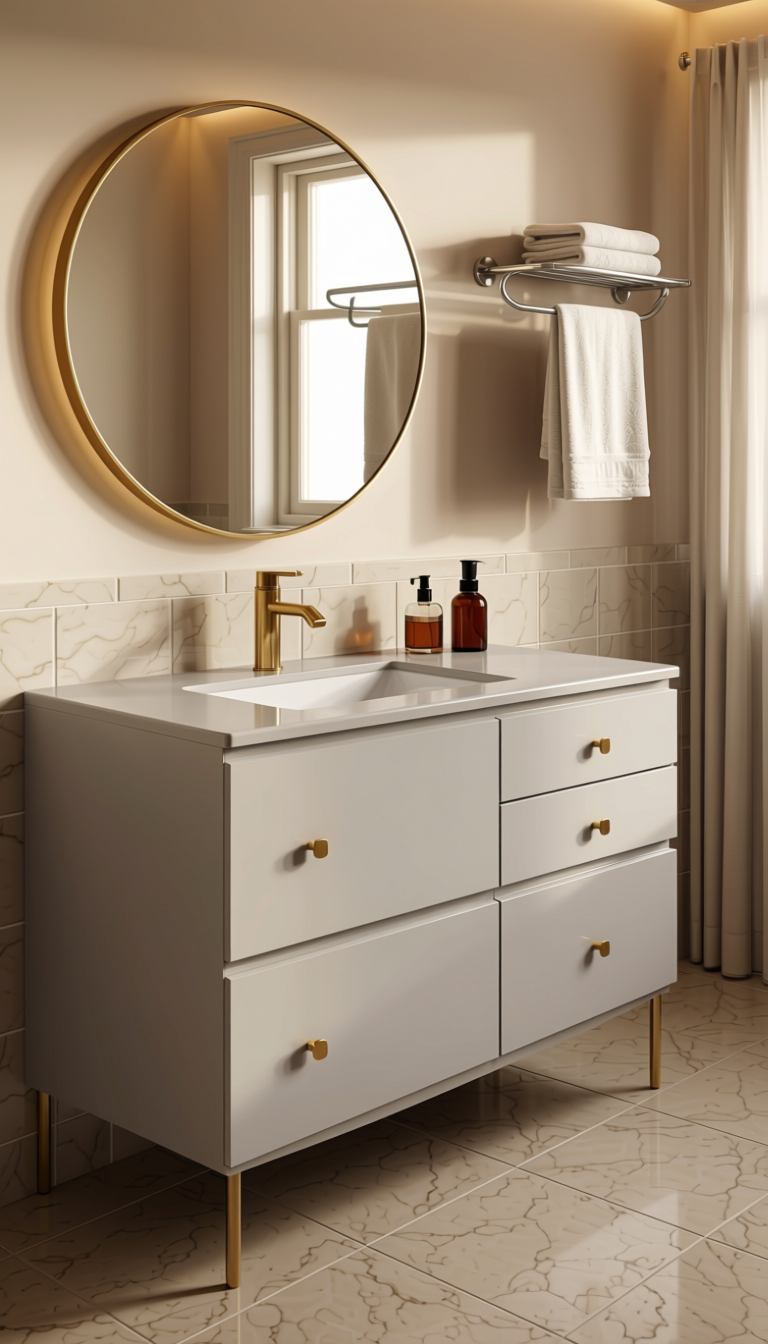 ACRY AXI+ Downy Plain Laminate 8x4 ft High Gloss 1 mm - 165 HGL — application view in a bathroom