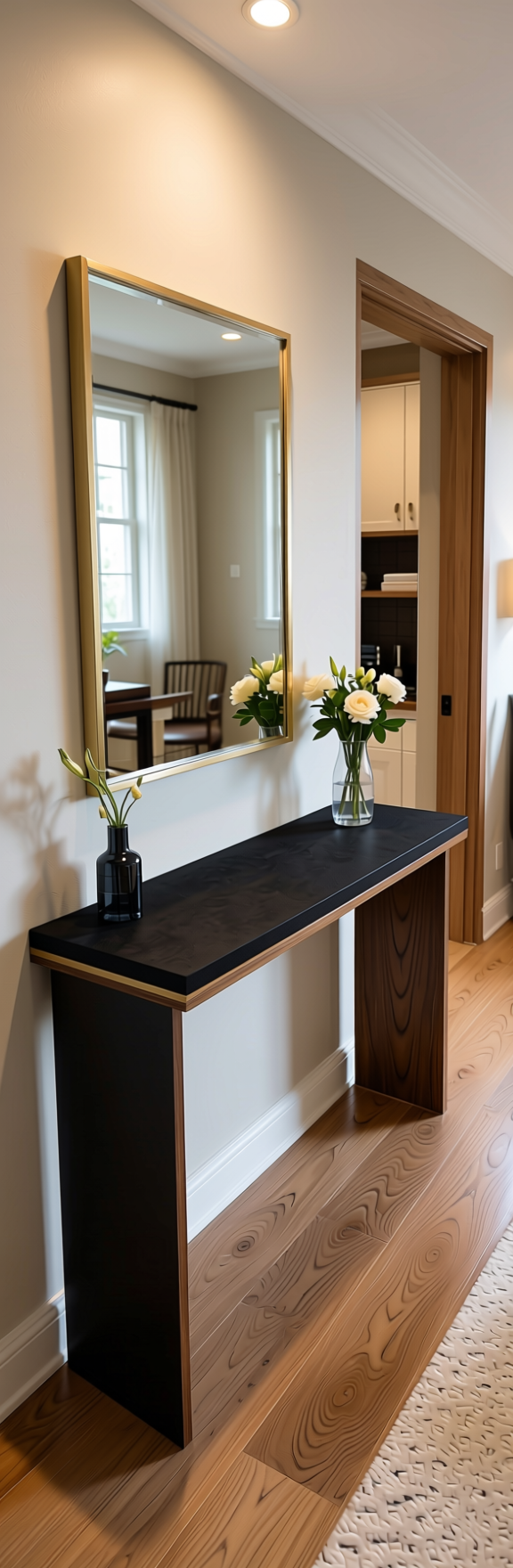 Black Plain Laminate 8x4 ft Suede 1 mm - 6105 SF — application view in a entryway