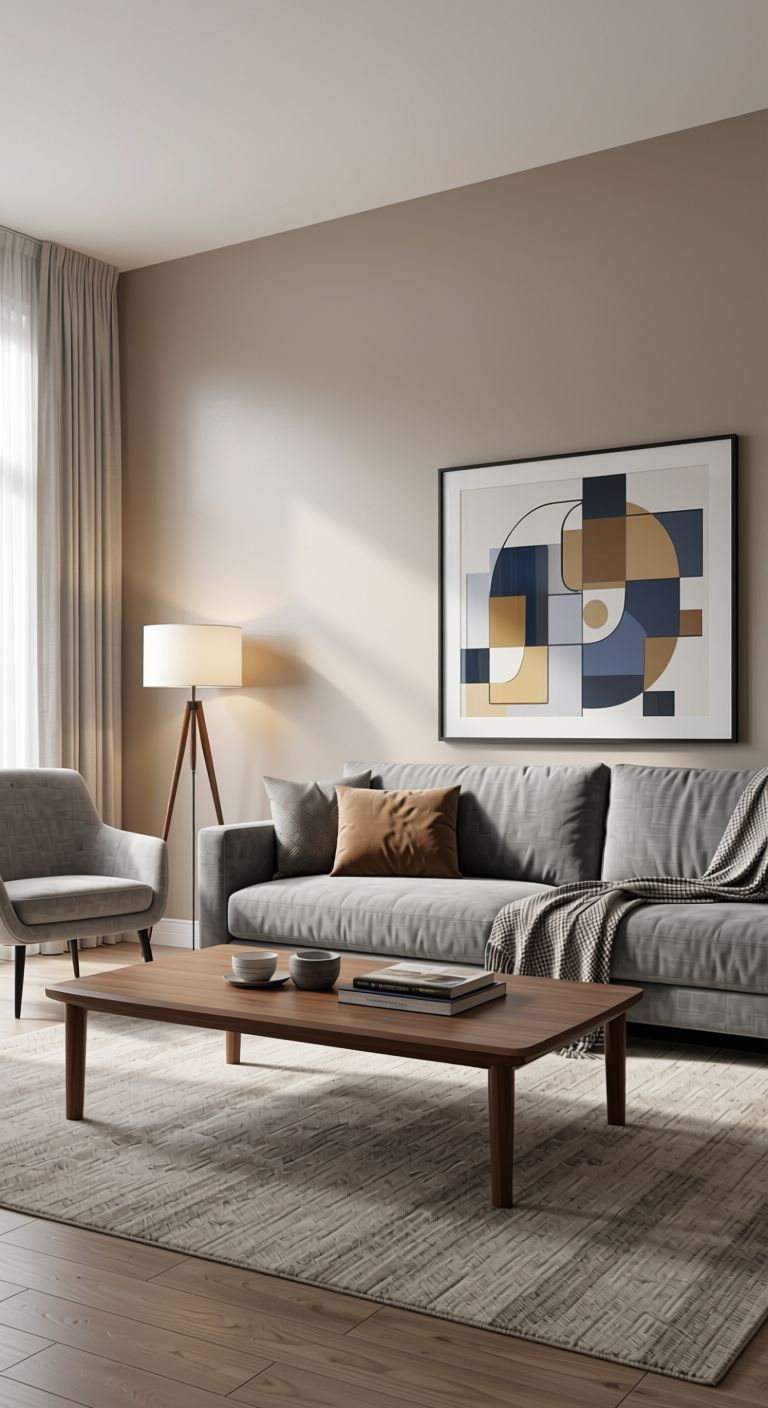 Downy Plain Laminate 8x4 ft Metallic 1 mm - 156 HGL — application view in a modern living room