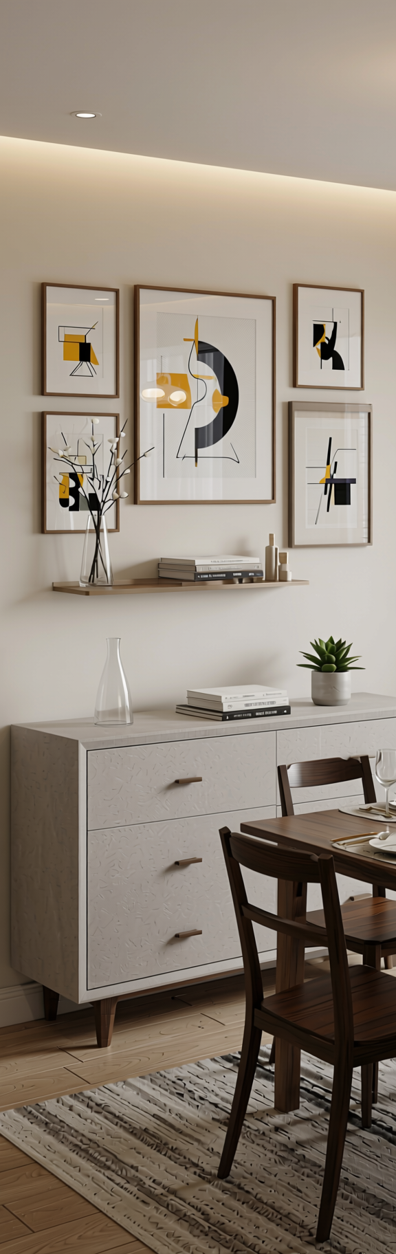 Light Grey Plain Laminate 8x4 ft Suede 1 mm - 6103 SF — application view in a dining room