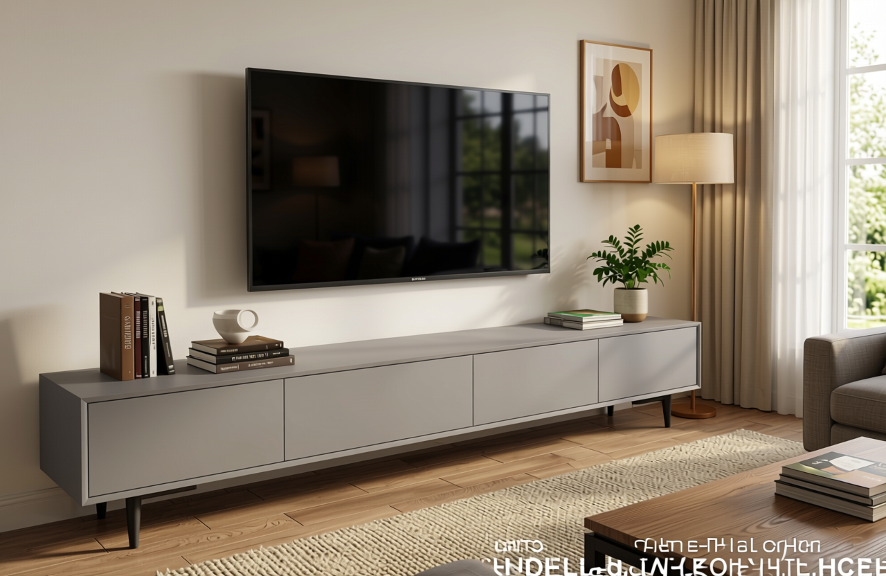 Ash Grey Plain Laminate 8x4 ft Texture 1 mm - 7033 MR — application view in a living room