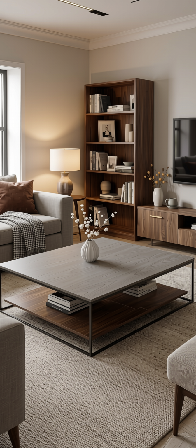 French Grey Plain Laminate 8x4 ft Texture 1 mm - 7014 SS — application view in a living room
