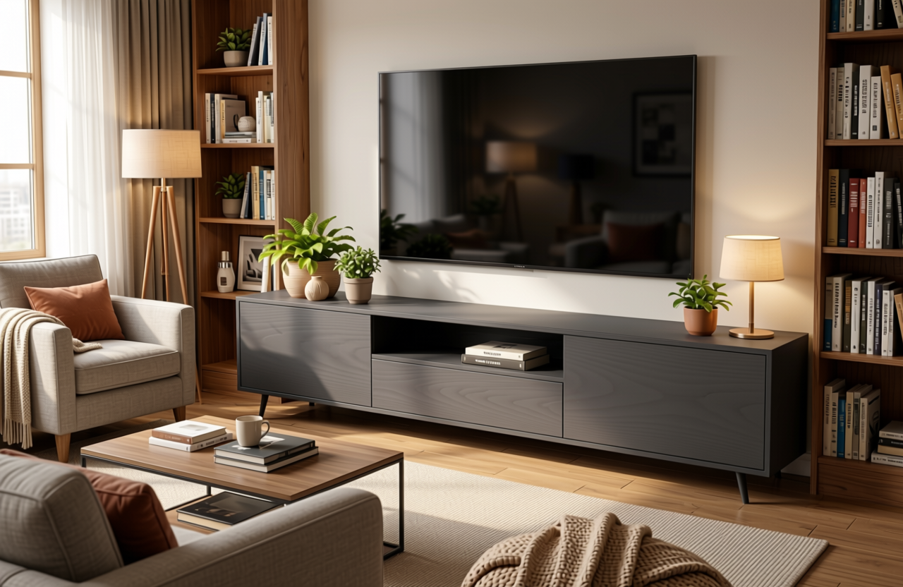 Solid Somber Plain Laminate 8x4 ft Texture 1 mm - 7009 U — application view in a cozy den