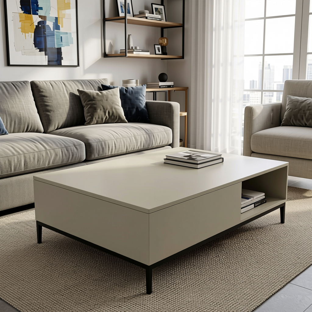 Plain Laminate 8x4 ft Matte 1 mm - LM 18386 — application view in a contemporary living room