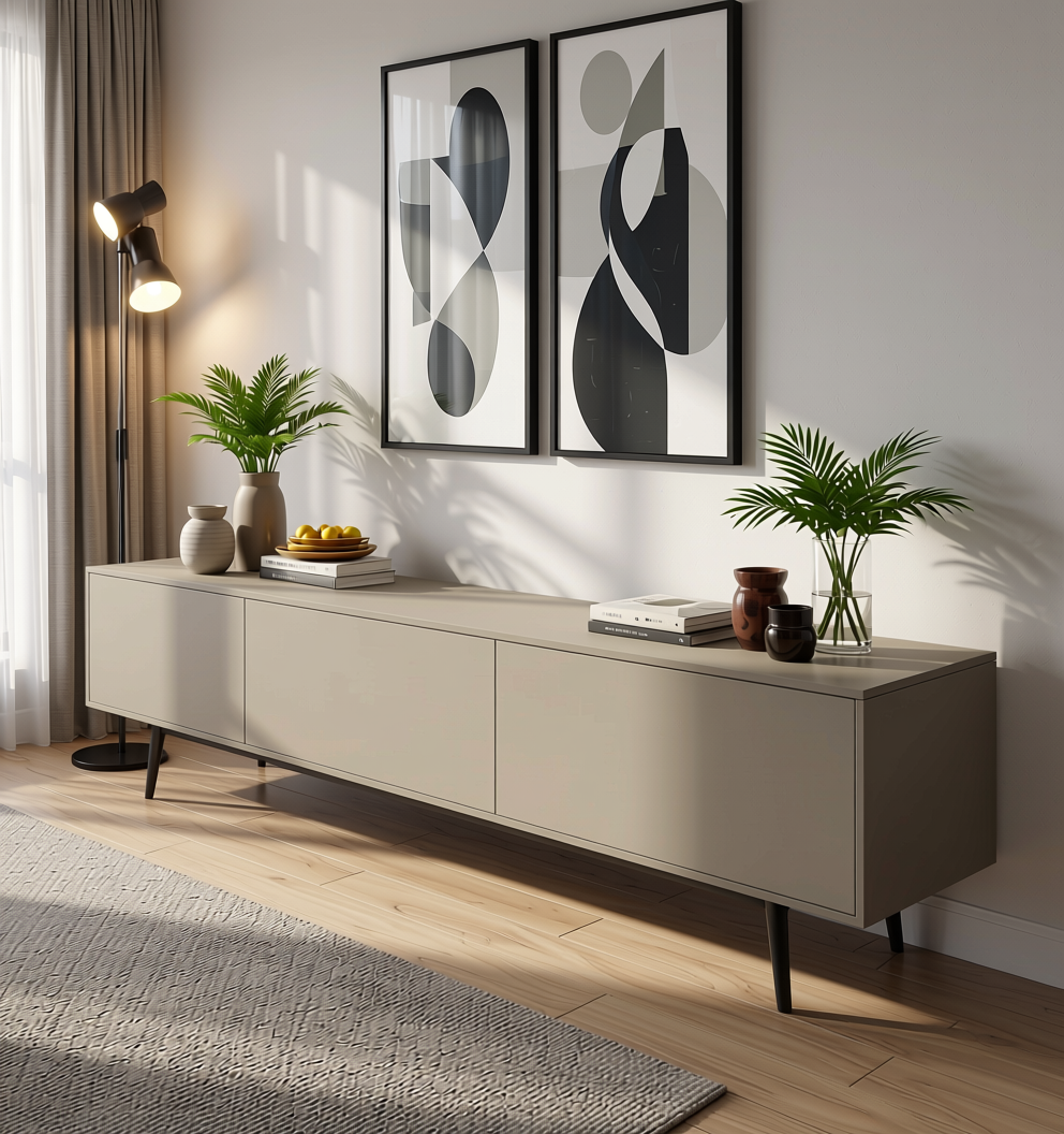 Plain Laminate 8x4 ft Matte 1 mm - LM 18398 — application view in a modern living room