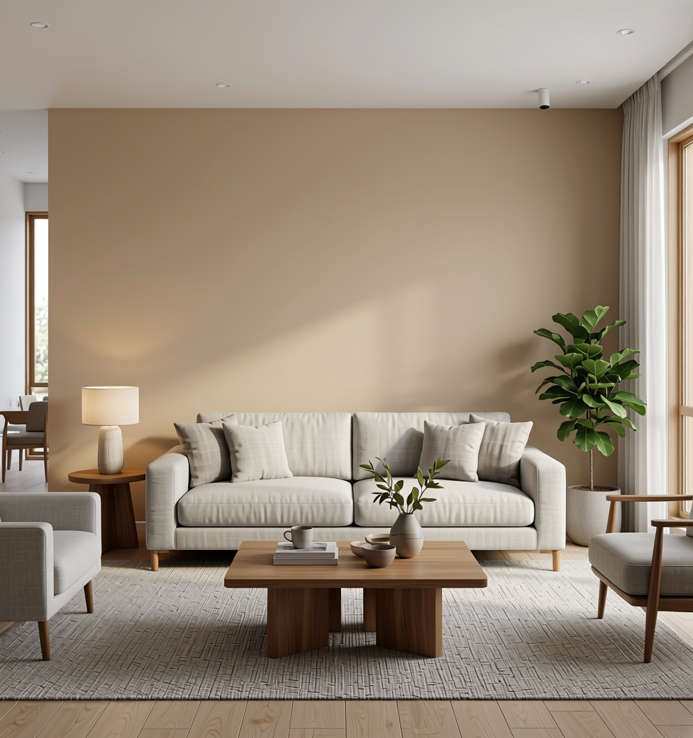 Plain Laminate 8x4 ft Matte 1 mm - LM 18400 — application view in a modern living room