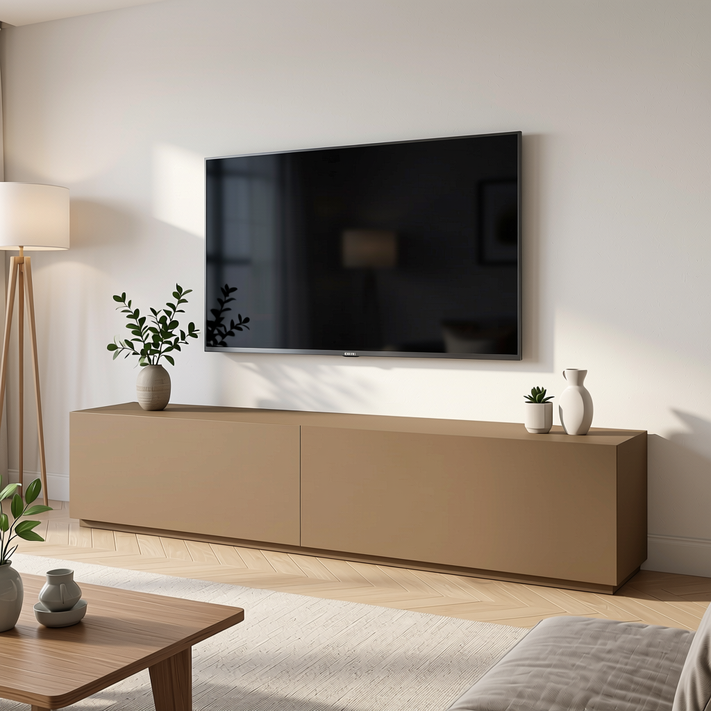 Plain Laminate 8x4 ft Matte 1 mm - LM 18402 — application view in a minimalist living room