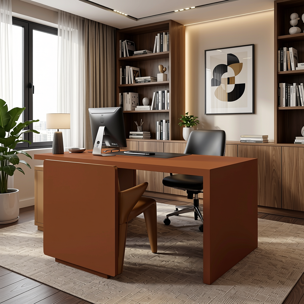Plain Laminate 8x4 ft Matte 1 mm - LM 18404 — application view in a modern study room