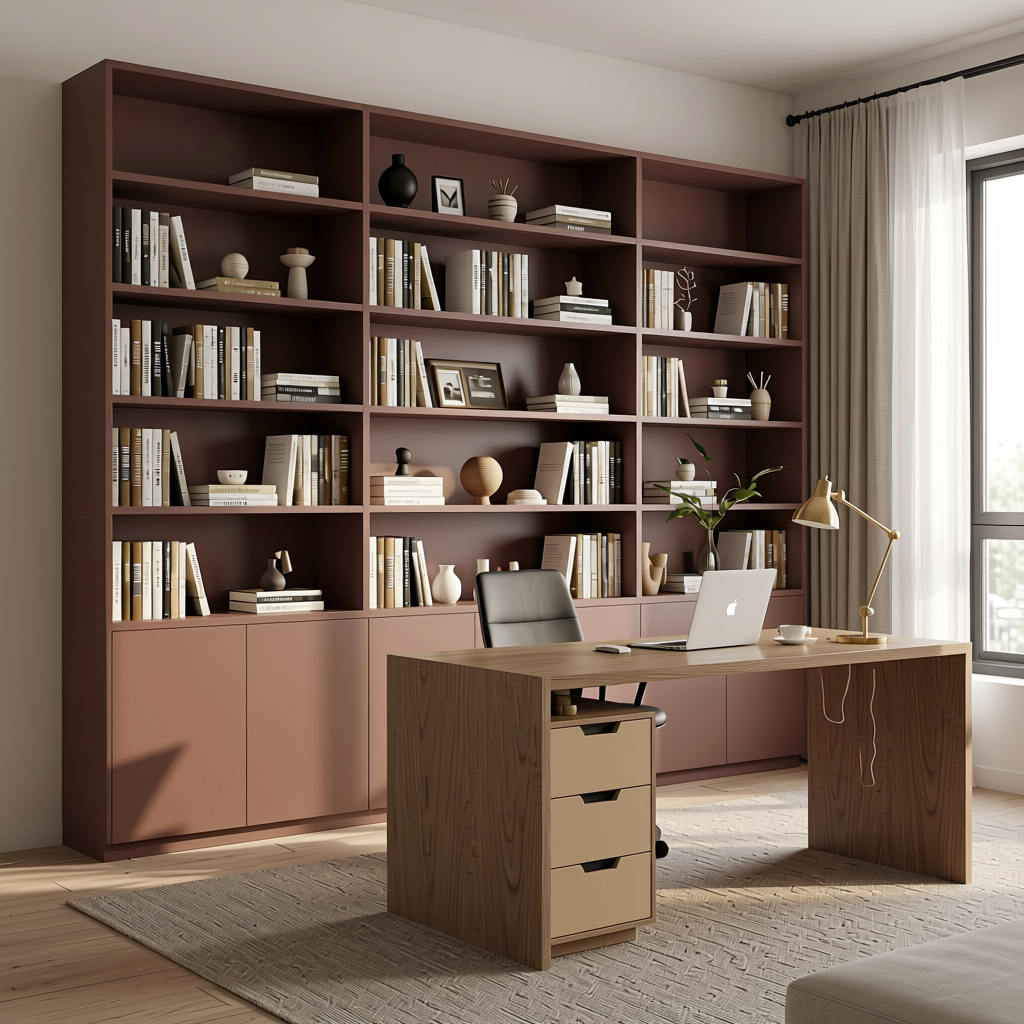 Plain Laminate 8x4 ft Matte 1 mm - LM 18405 — application view in a home office