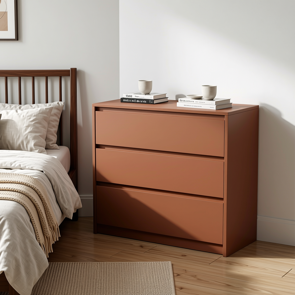 Plain Laminate 8x4 ft Matte 1 mm - LM 18408 — application view in a minimalist bedroom