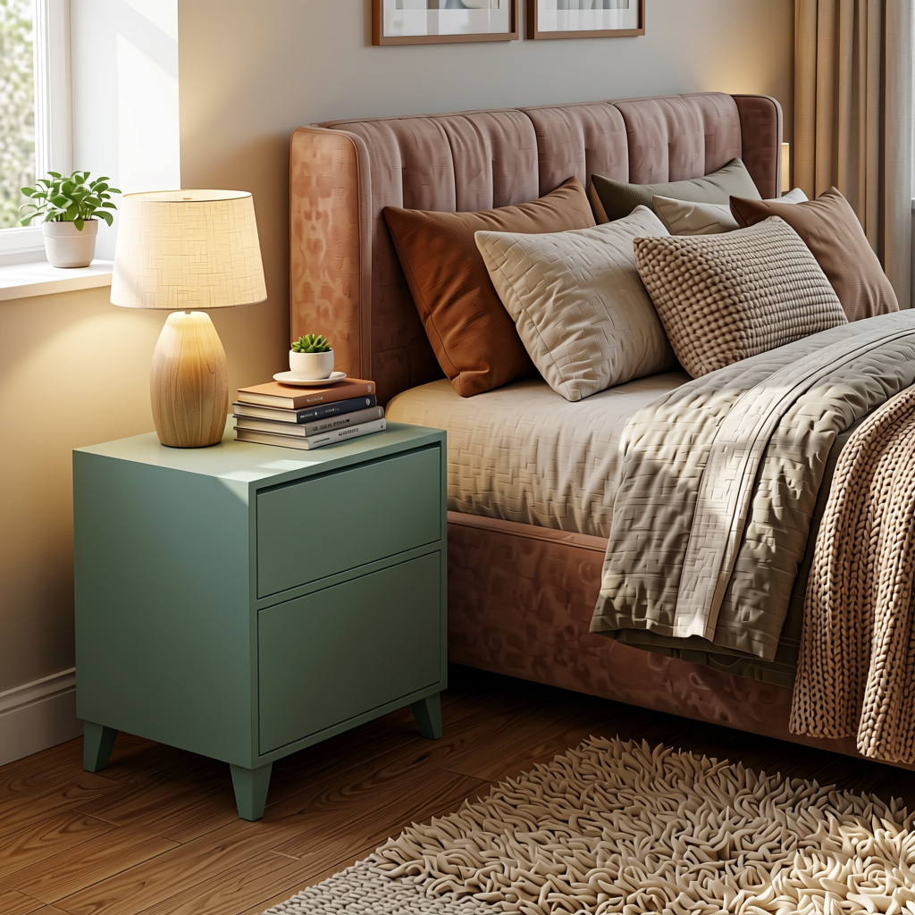 Plain Laminate 8x4 ft Matte 1 mm - LM 18418 — application view in a cozy bedroom