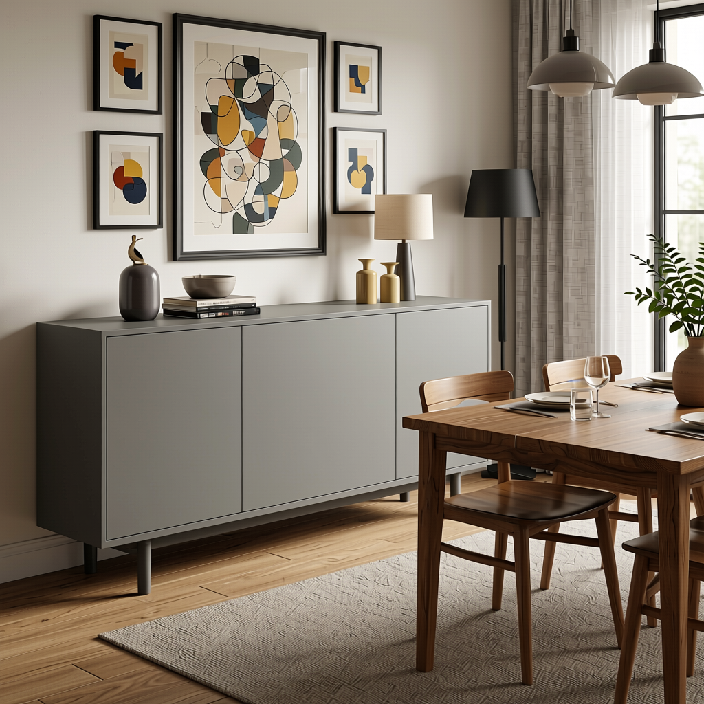 Plain Laminate 8x4 ft Matte 1 mm - LM 18423 — application view in a dining room
