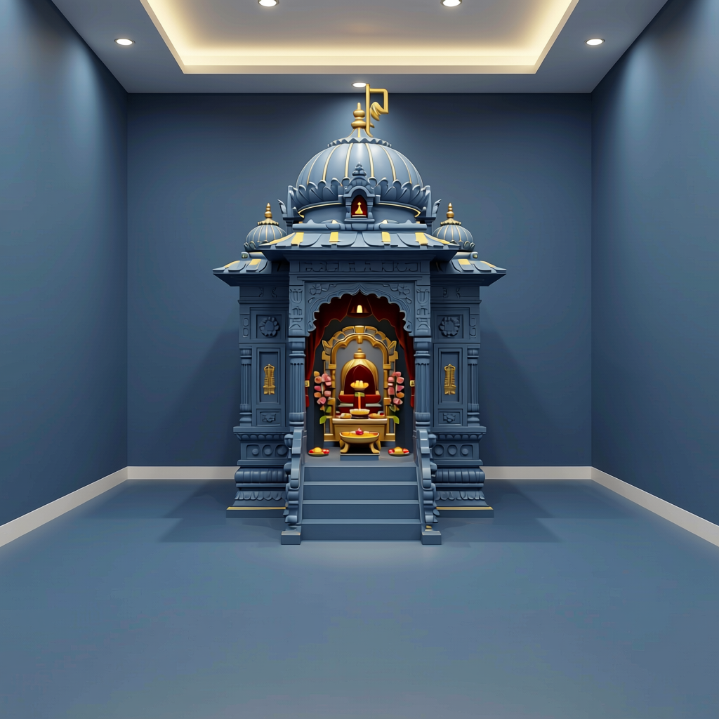 Plain Laminate 8x4 ft Matte 1 mm - LM 18427 — application view in a pooja room