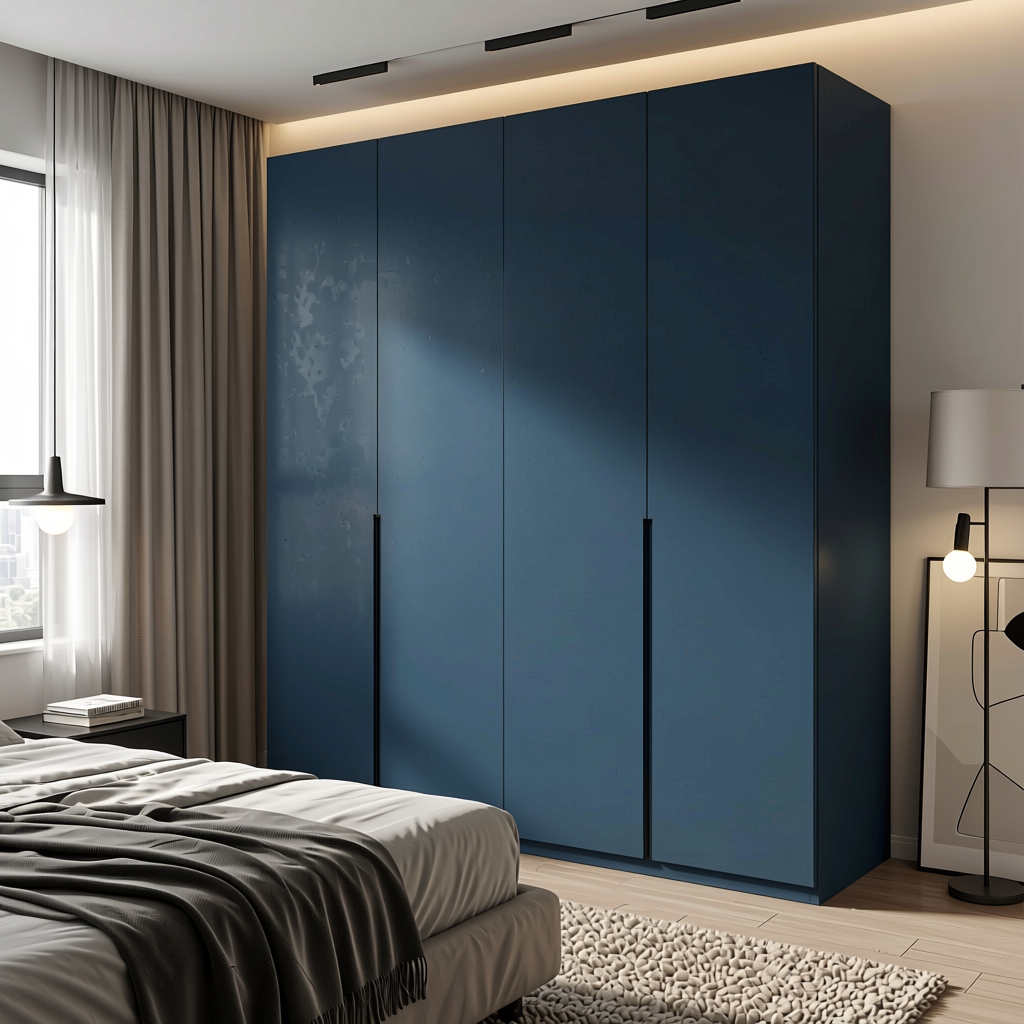 Plain Laminate 8x4 ft Matte 1 mm - LM 18433 — application view in a sleek bedroom