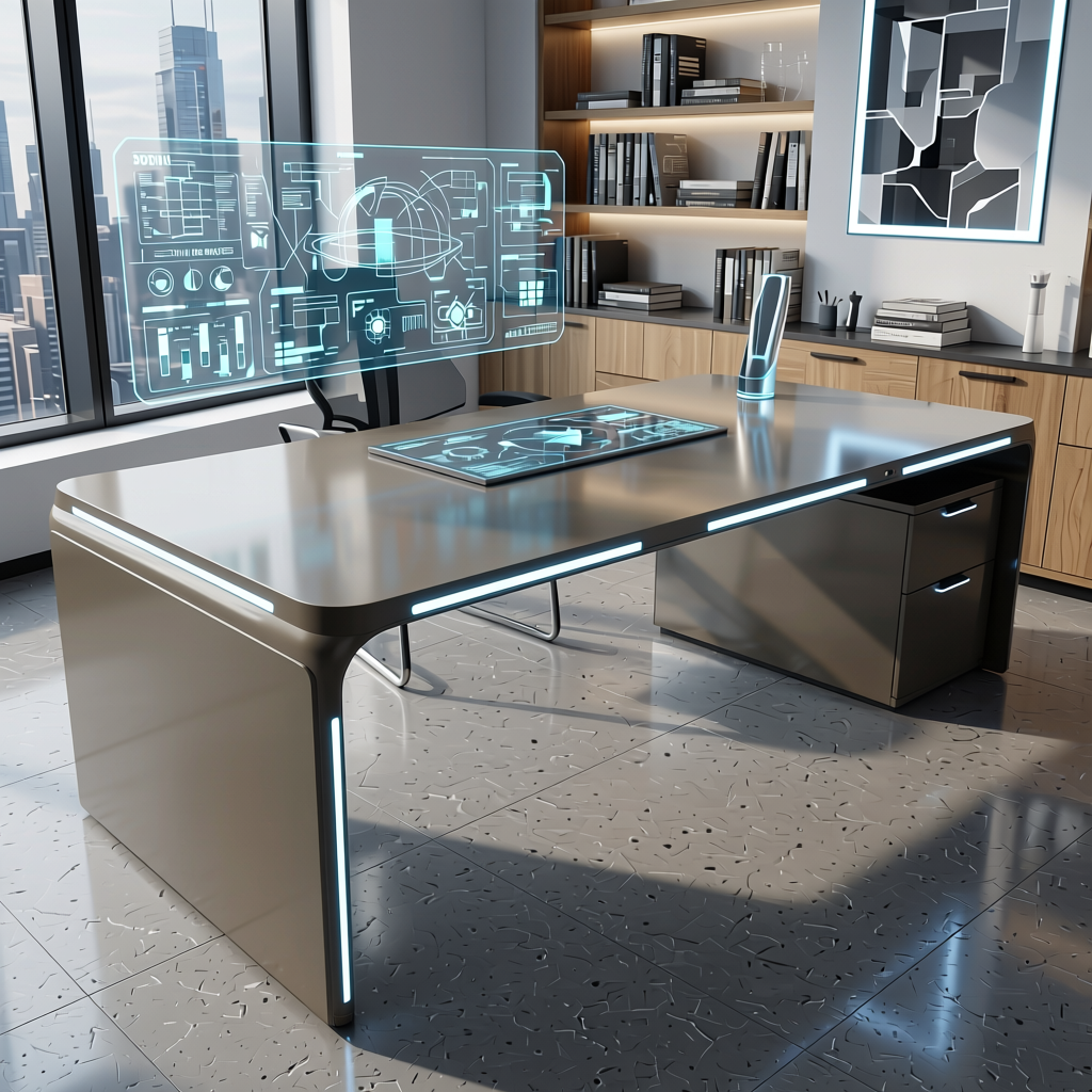 Plain Laminate 8x4 ft Glossy 1 mm - LM 18439 — application view in a futuristic study