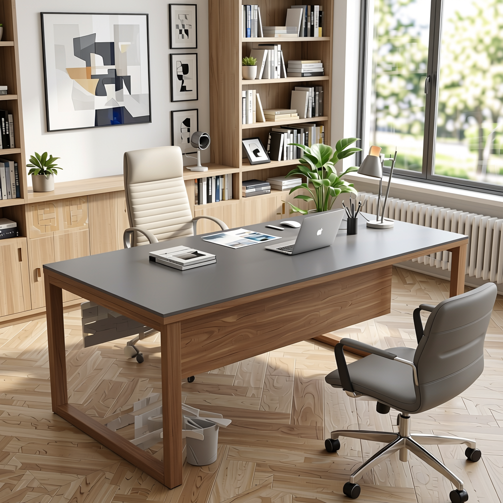 Plain Laminate 8x4 ft Glossy 1 mm - LM 18447 — application view in a bright home office
