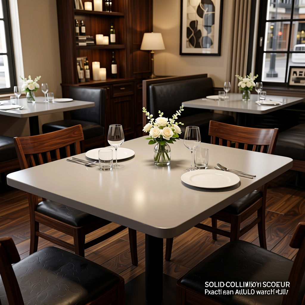 Plain Laminate 8x4 ft Glossy 1 mm - LM 18450 — application view in a restaurant